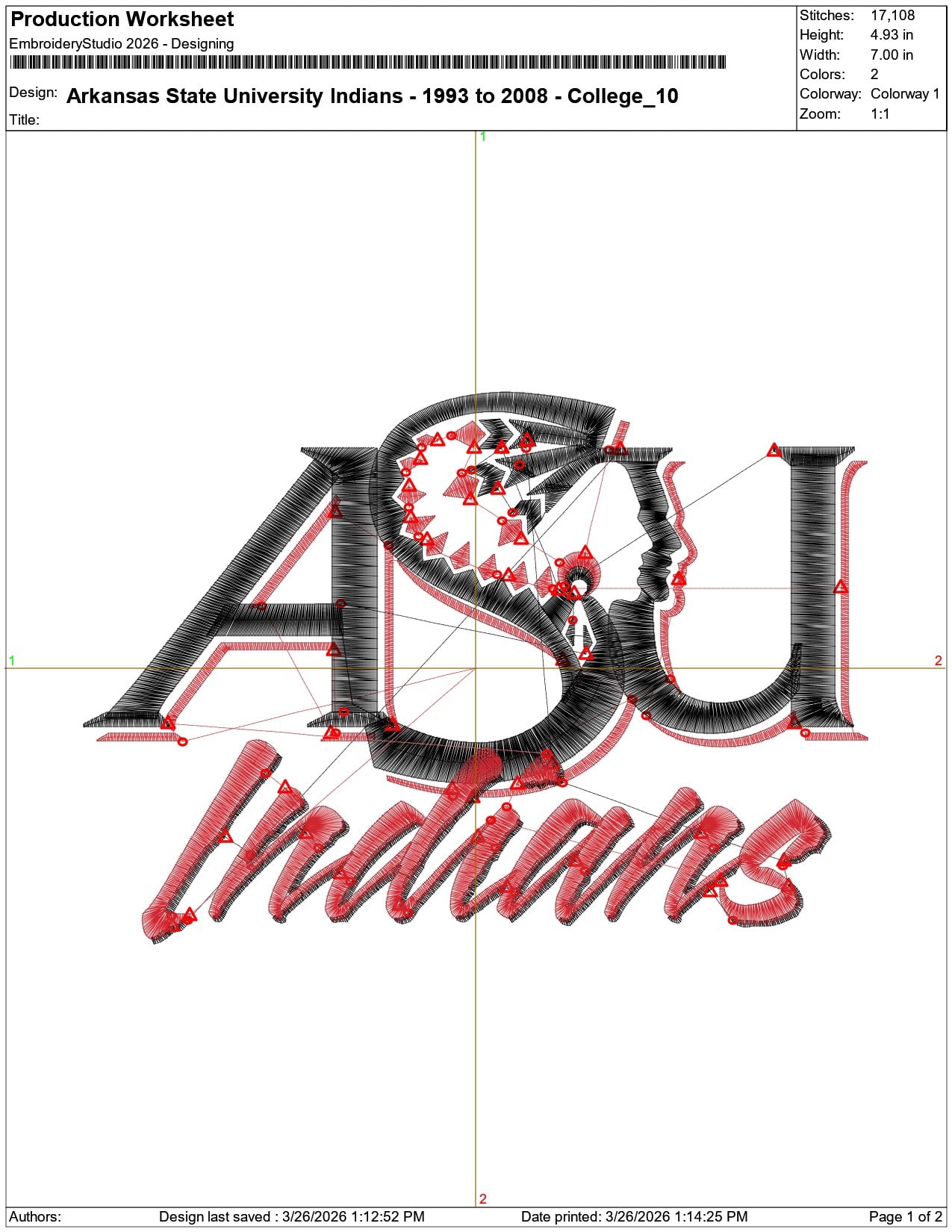 Arkansas State University Indians 1993 to 2008 College    - Elegant embroidery design file-instant download — view 3