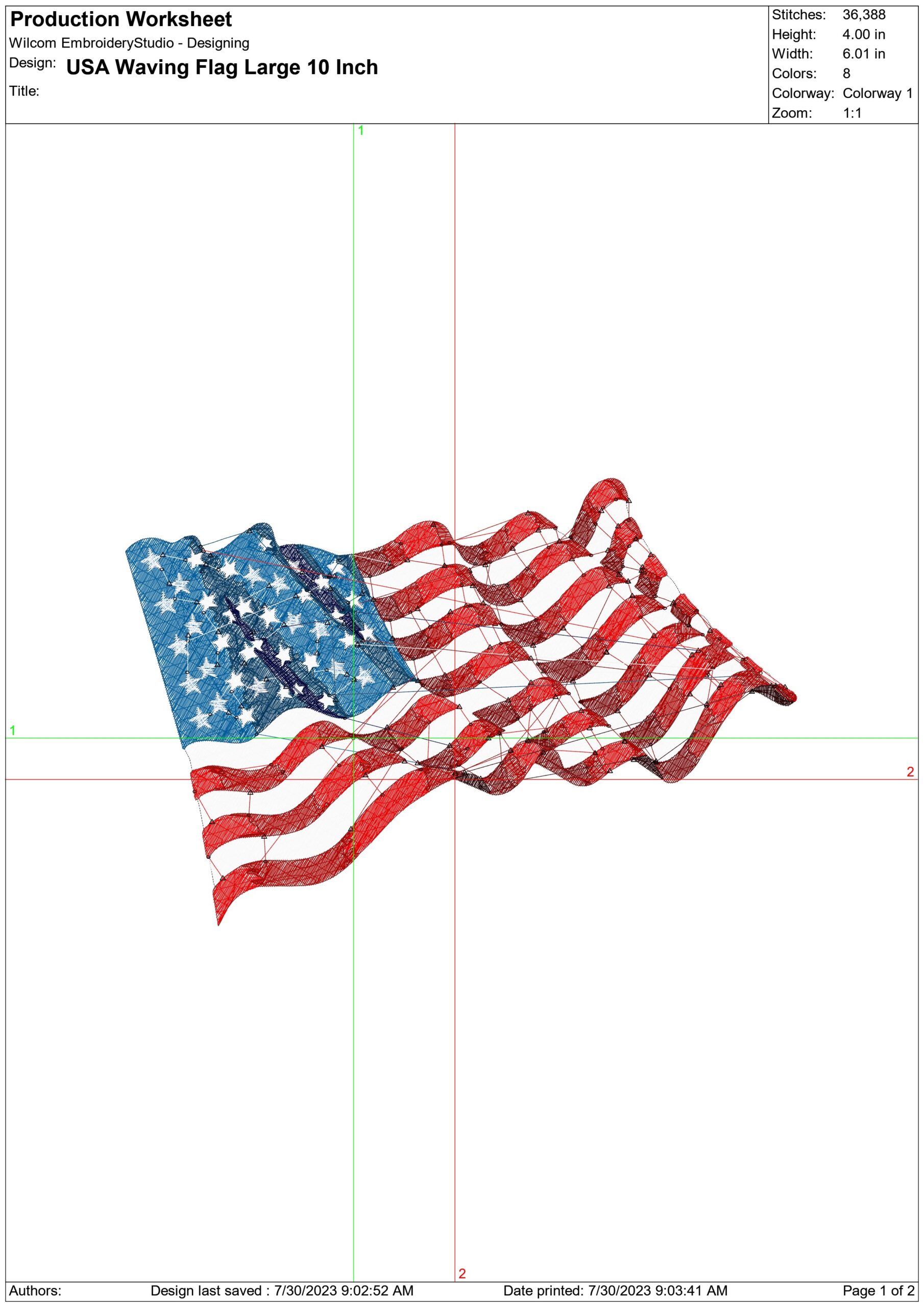 4th July embroidery - USA Large Waving Flag embroidery design - American Waving flag USA embroidery - Memorial day - Machine Digital design — view 2