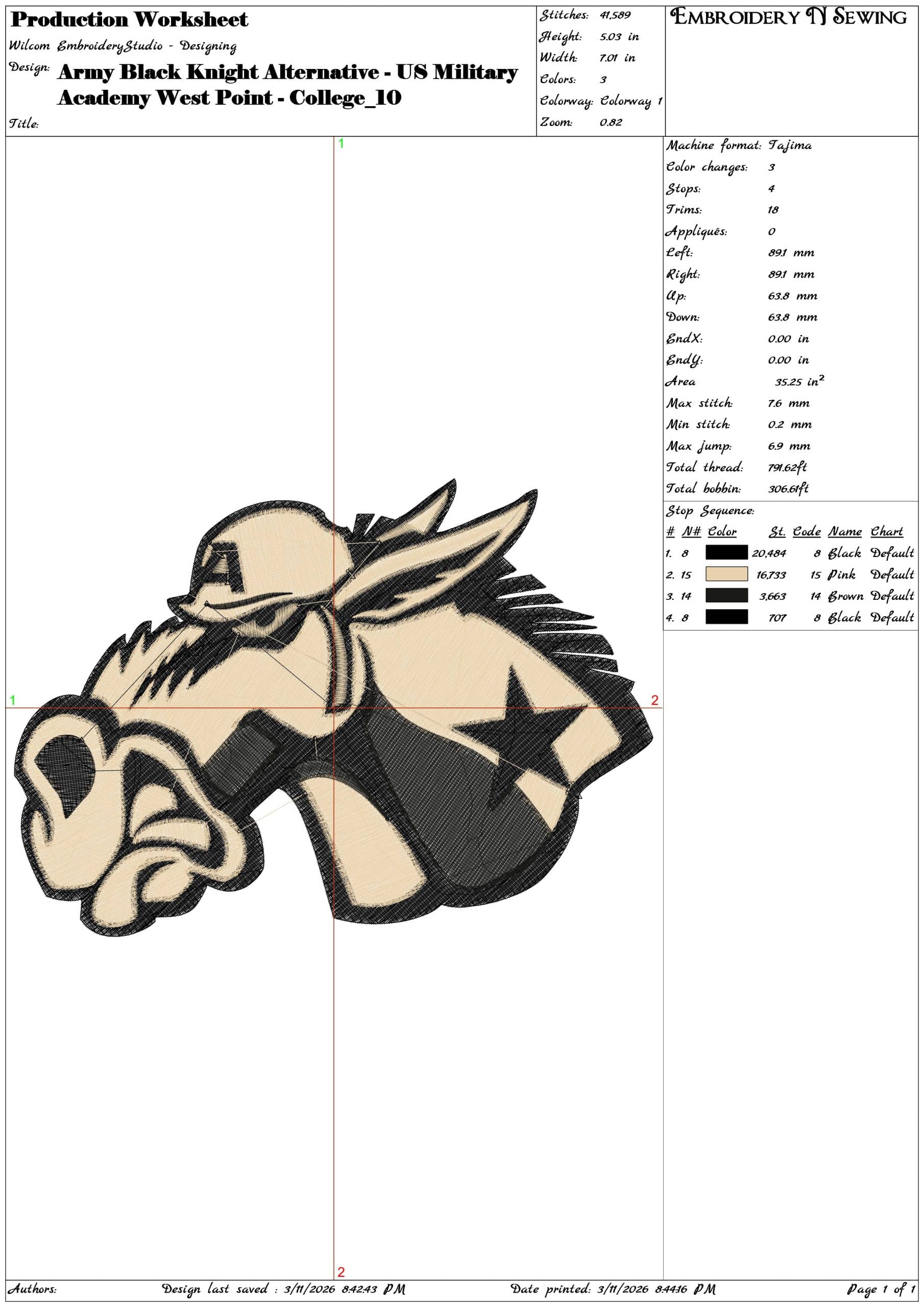 Army Black Knight Alternative US Military Academy  College    - Elegant embroidery design file-instant download — view 3