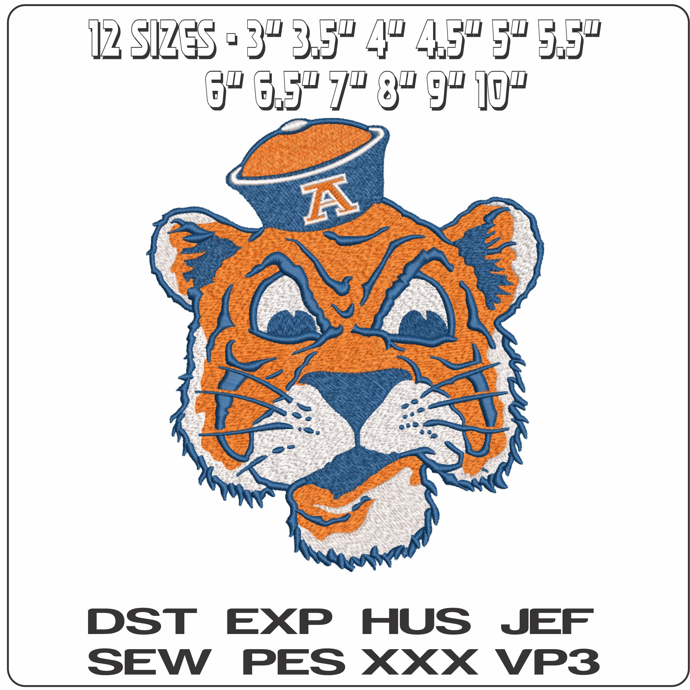 Auburn Tigers 1957 1970 Auburn University    - Elegant embroidery design file-instant download — view 2