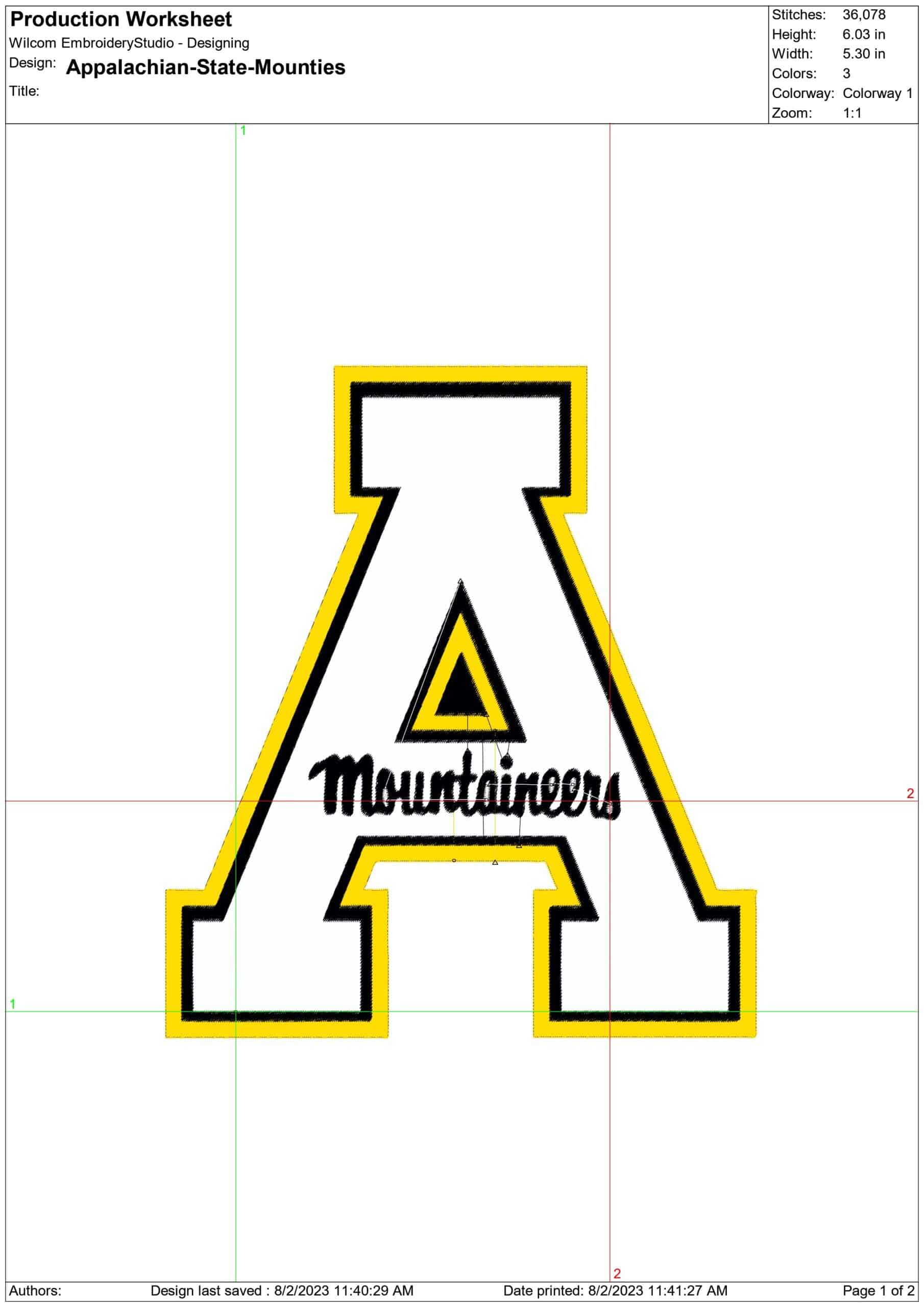 Appalachian State Mounties embroidery design - Appalachian State University embroidery machine pattern embroidery file - instant download — view 2