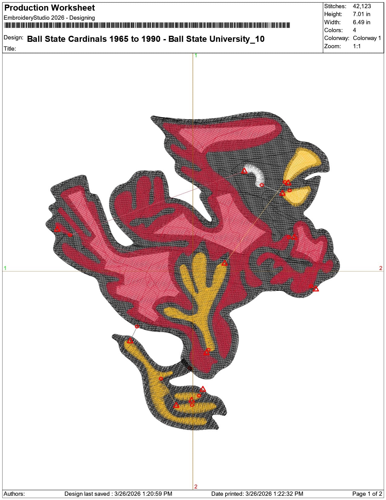 Ball State Cardinals 1965 to 1990 Ball State University    - Elegant embroidery design file-instant download — view 3