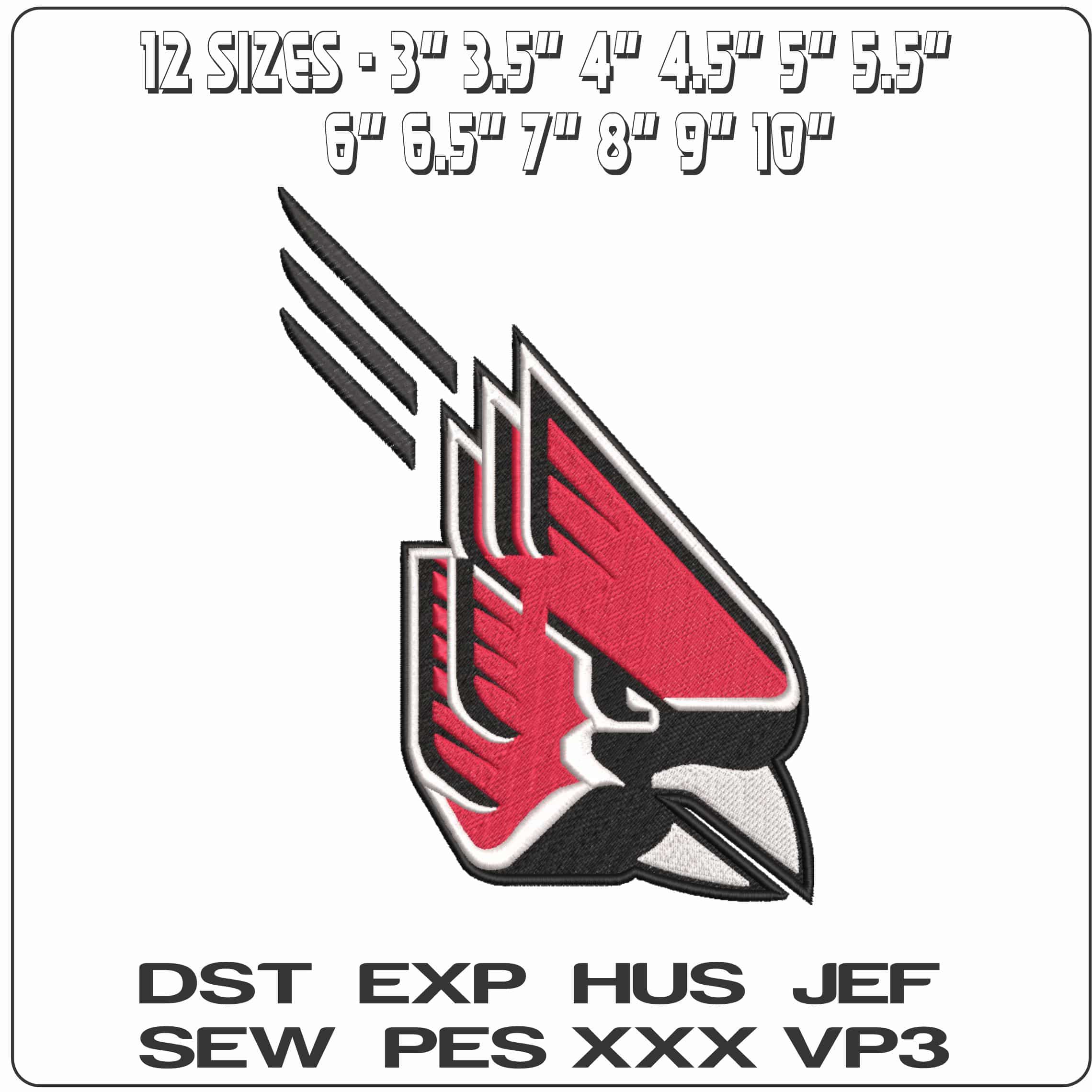 Ball State Cardinals 1990 to 2014 Ball State University    - Elegant embroidery design file-instant download — view 2