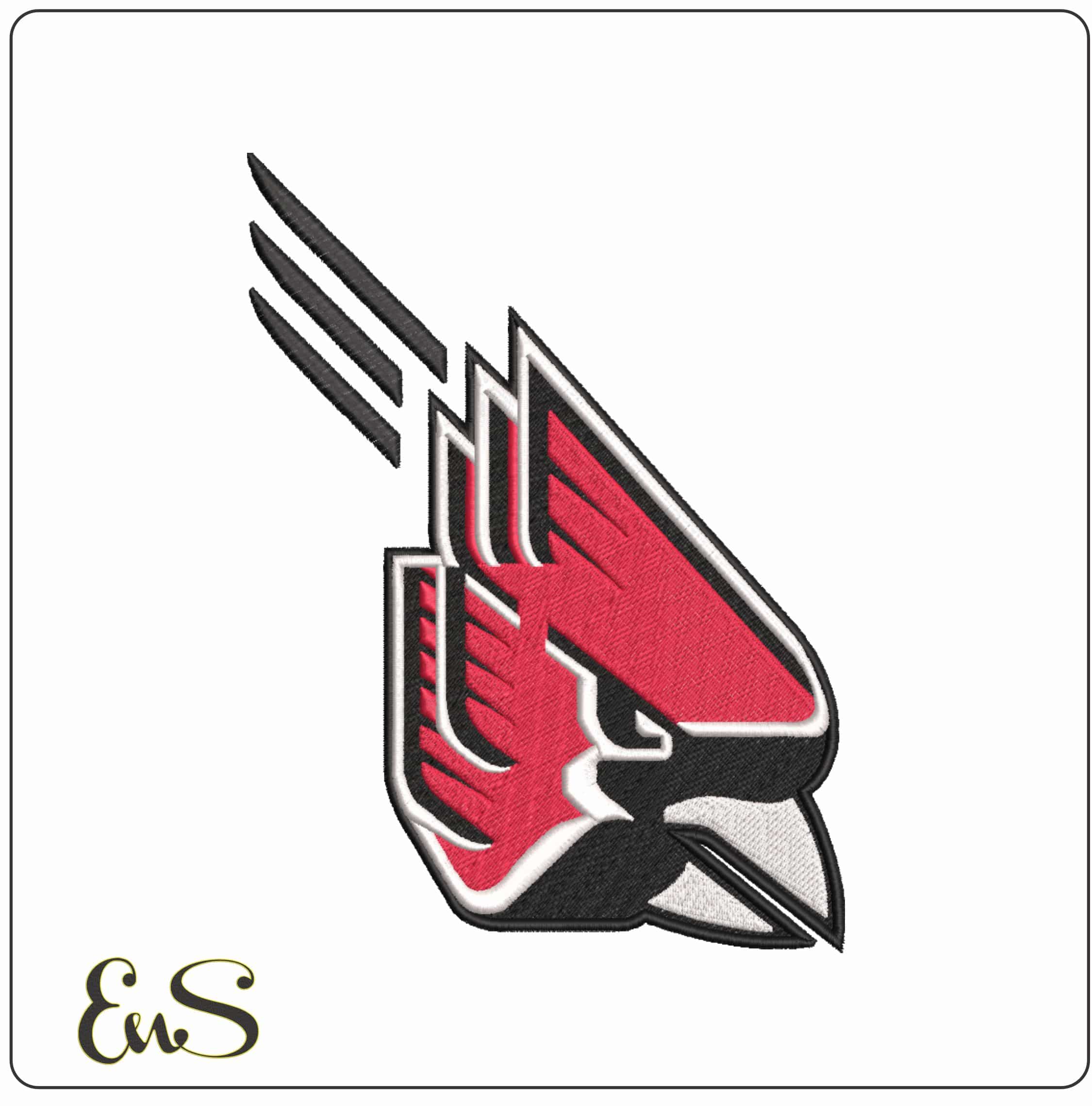 Ball State Cardinals 1990 to 2014 Ball State University    - Elegant embroidery design file-instant download