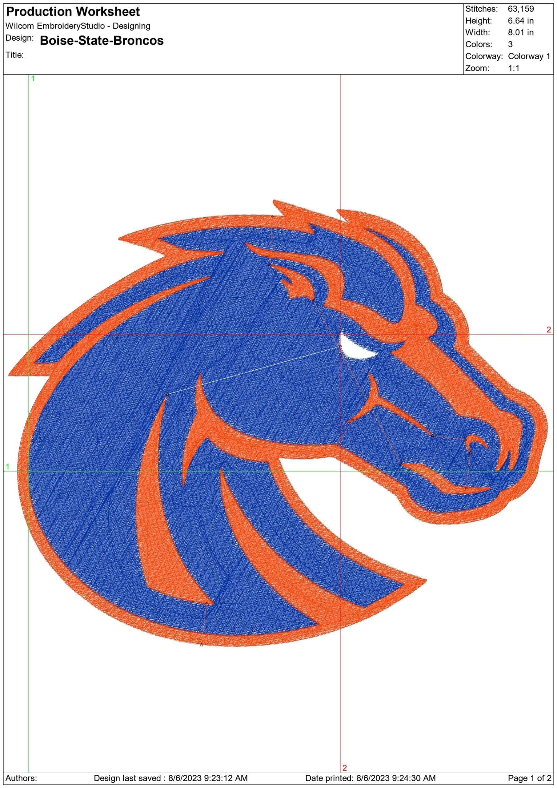 Boise State Broncos embroidery design - Boise State University, Idaho embroidery machine pattern embroidery file - instant download — view 2