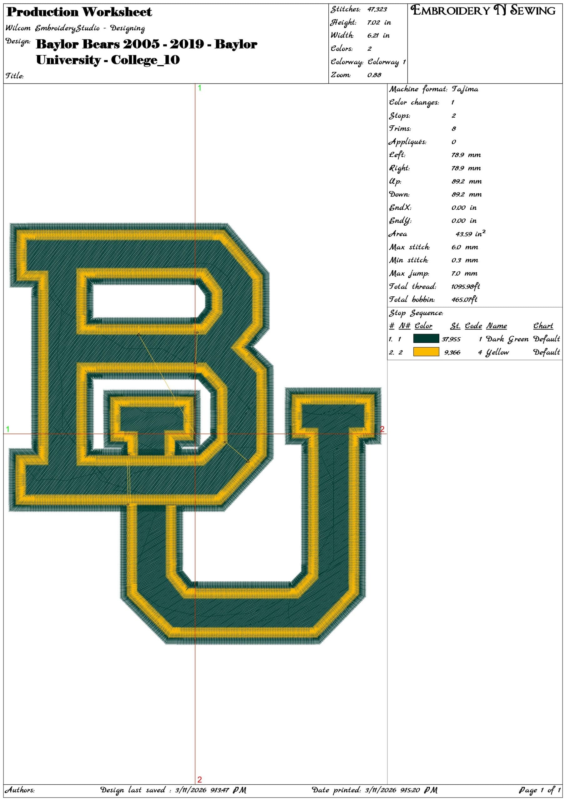 Baylor Bears 2005 2019 Baylor University    - Elegant embroidery design file-instant download — view 3