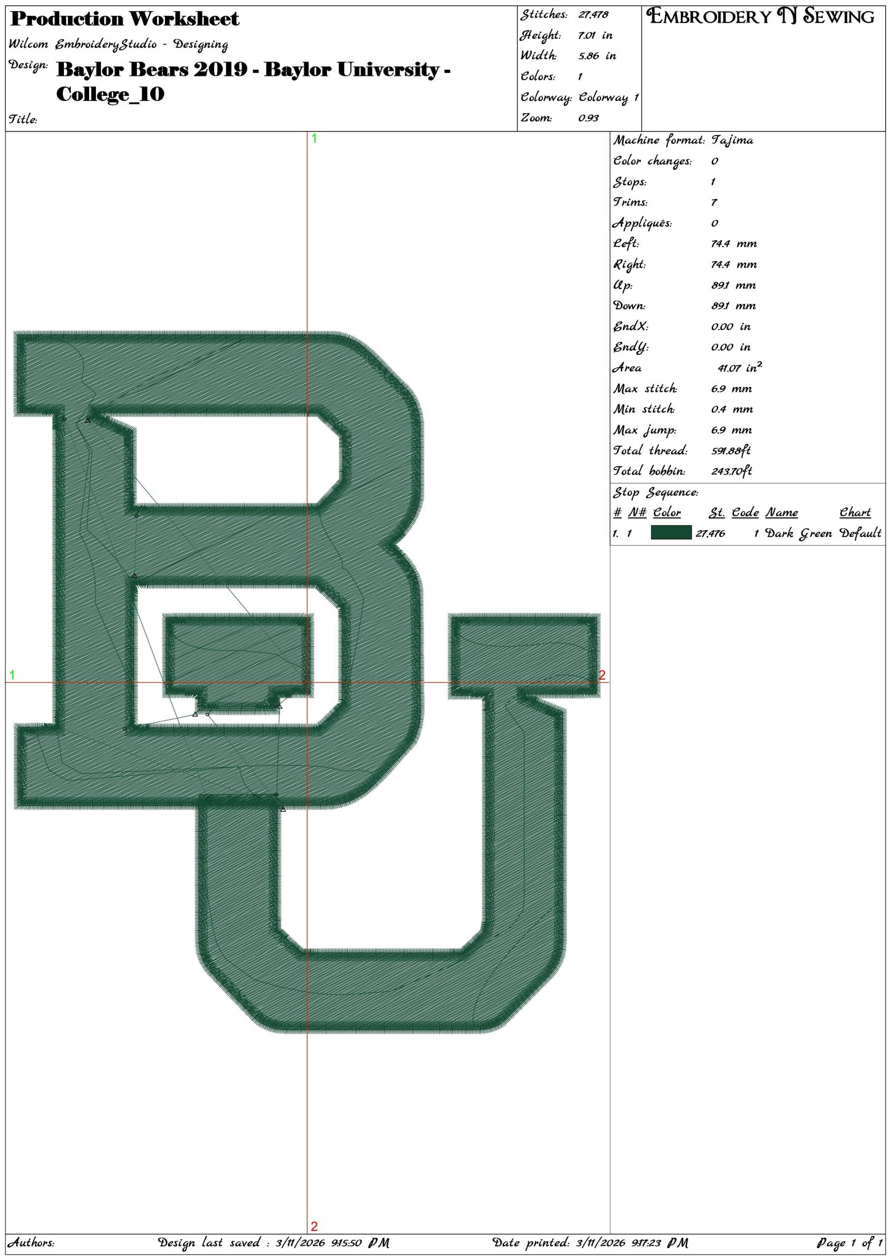 Baylor Bears 2019 Baylor University    - Elegant embroidery design file-instant download — view 3