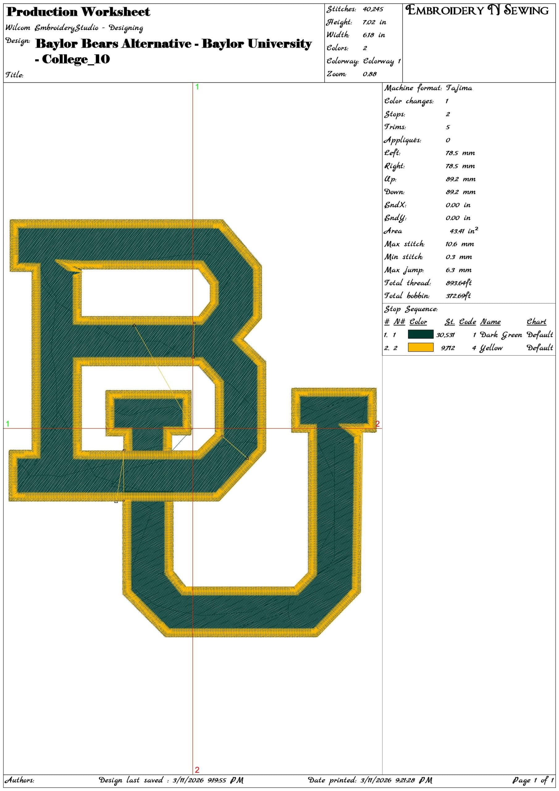 Baylor Bears Alternative Baylor University    - Elegant embroidery design file-instant download — view 3
