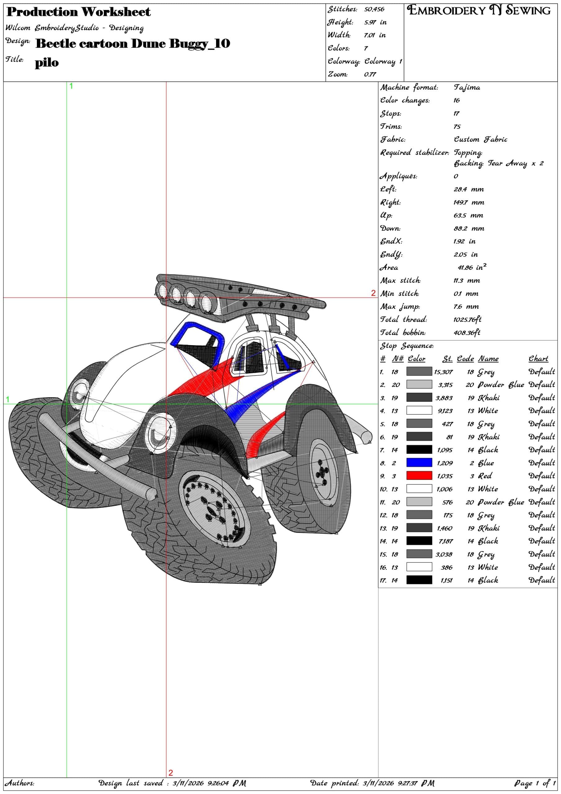 Beetle cartoon Dune Buggy    - Elegant embroidery design file-instant download — view 3