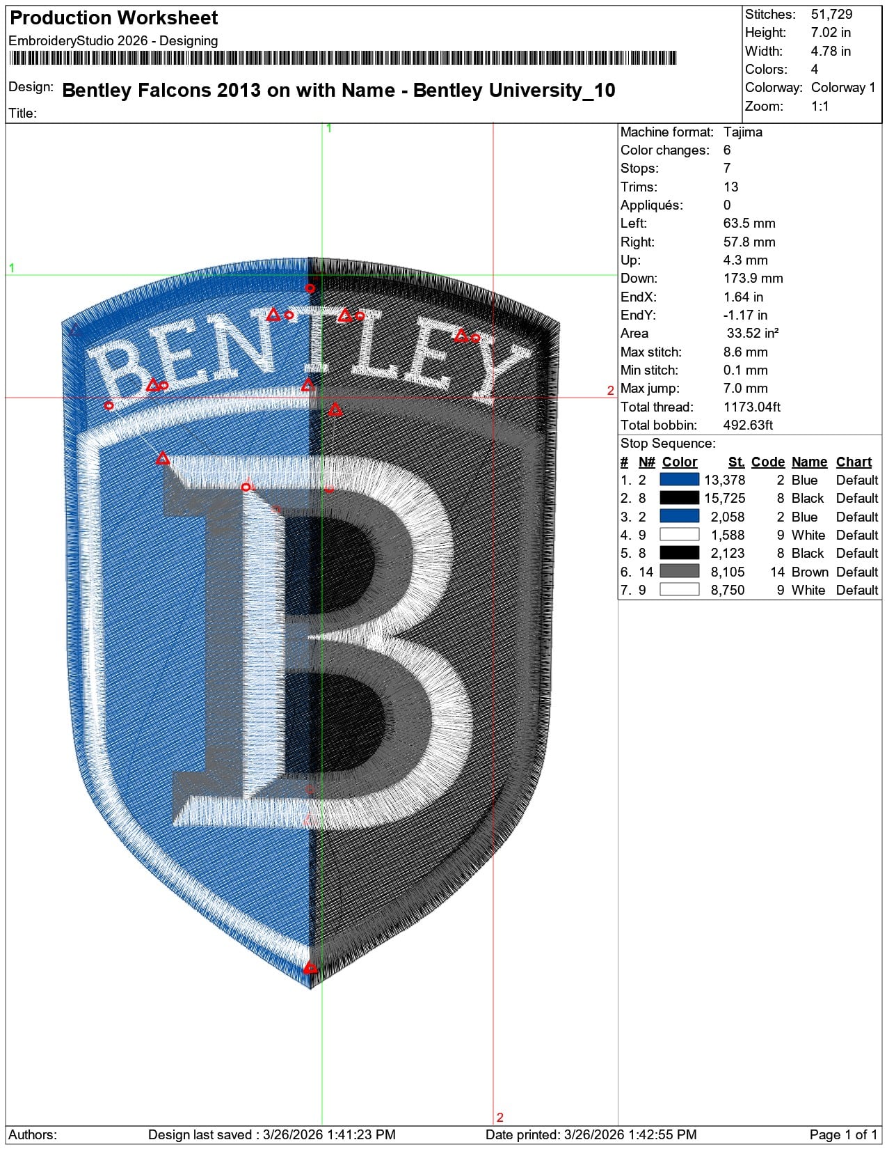 Bentley Falcons 2013 on with Name Bentley University    - Elegant embroidery design file-instant download — view 3