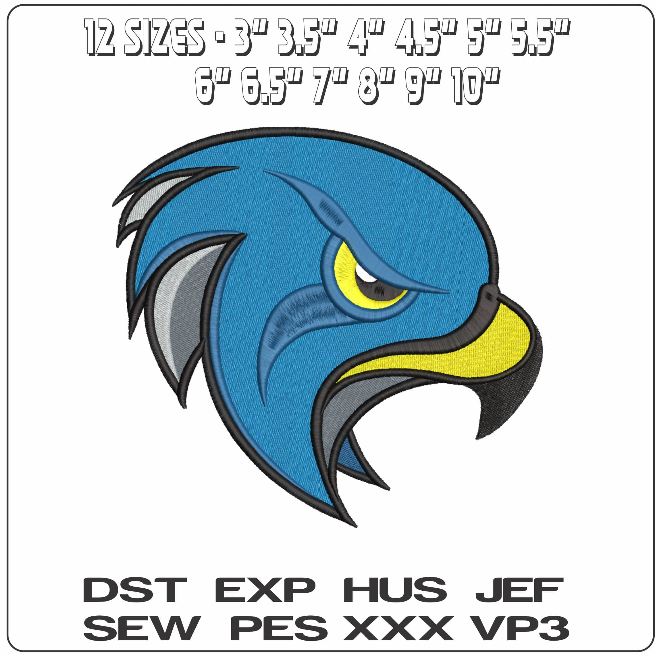 Bentley Falcons Head Alternate Bentley University    - Elegant embroidery design file-instant download — view 2