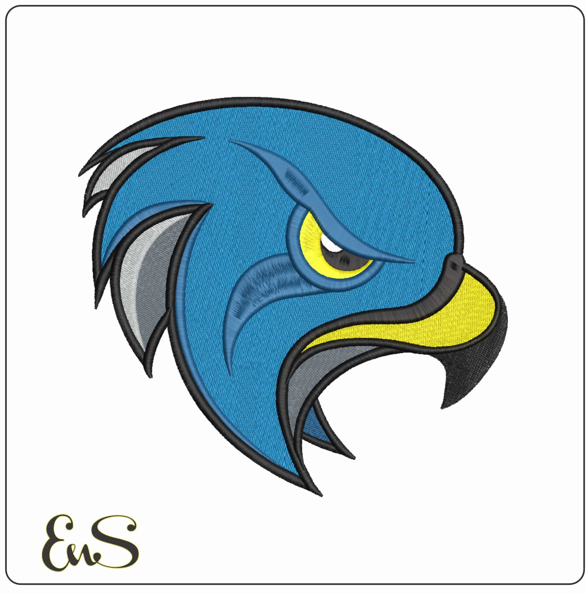 Bentley Falcons Head Alternate Bentley University    - Elegant embroidery design file-instant download