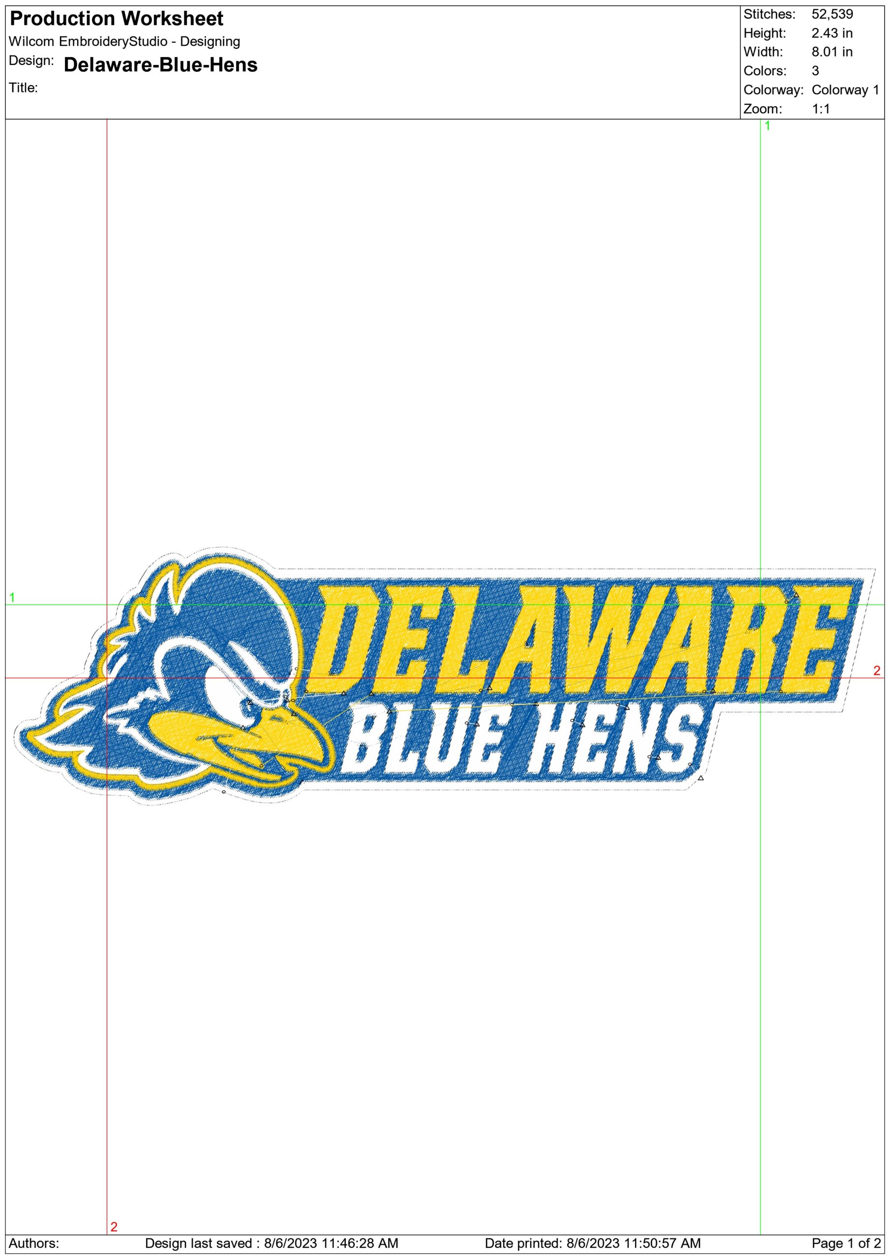 Delaware Blue Hens embroidery design - Delaware State University, Dover Logo embroidery machine pattern embroidery file - instant download — view 2