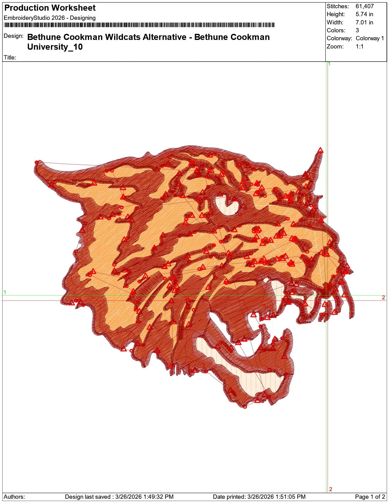 Bethune Cookman Wildcats Alternative  University    - Elegant embroidery design file-instant download — view 3