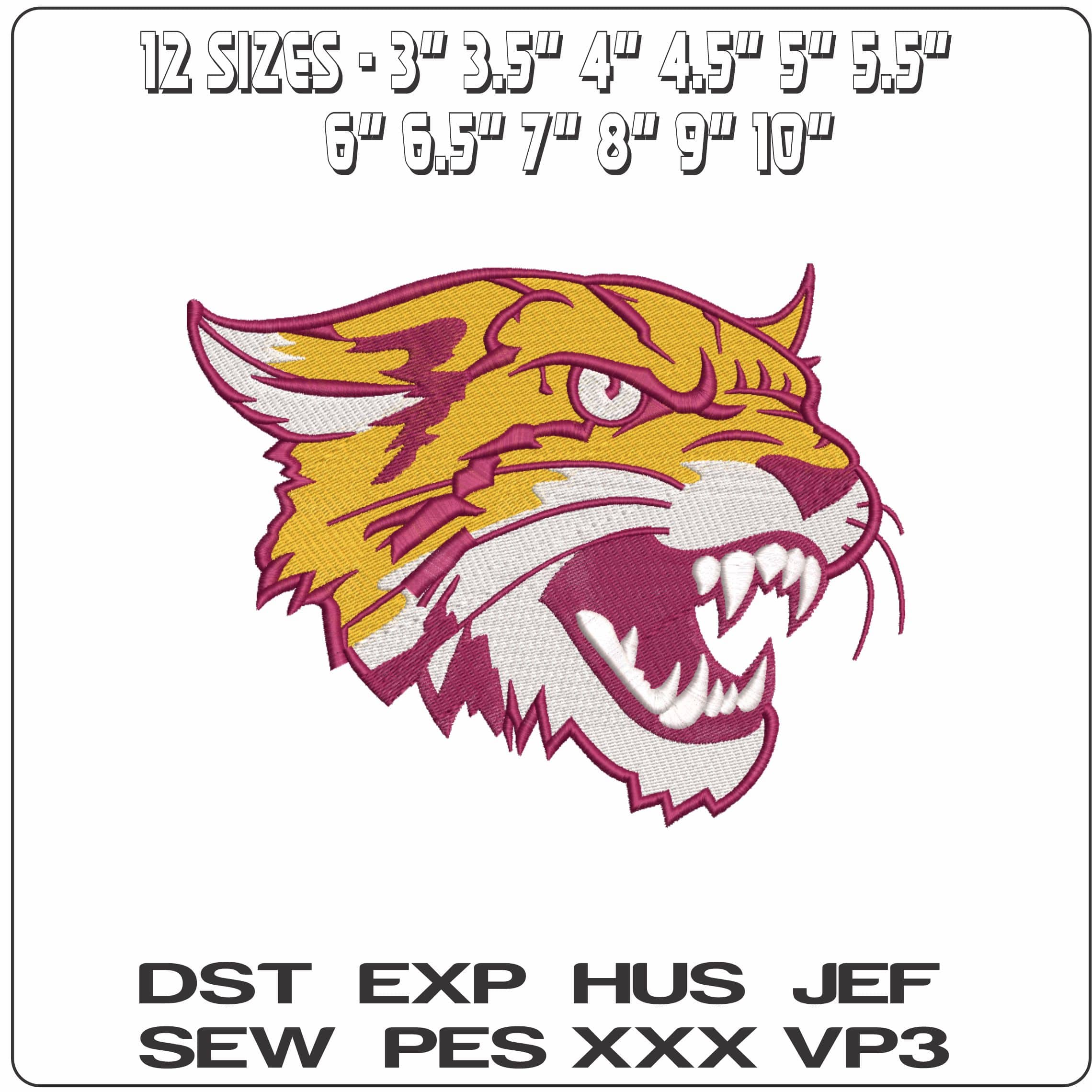 Bethune Cookman Wildcats Secondary  University    - Elegant embroidery design file-instant download — view 2