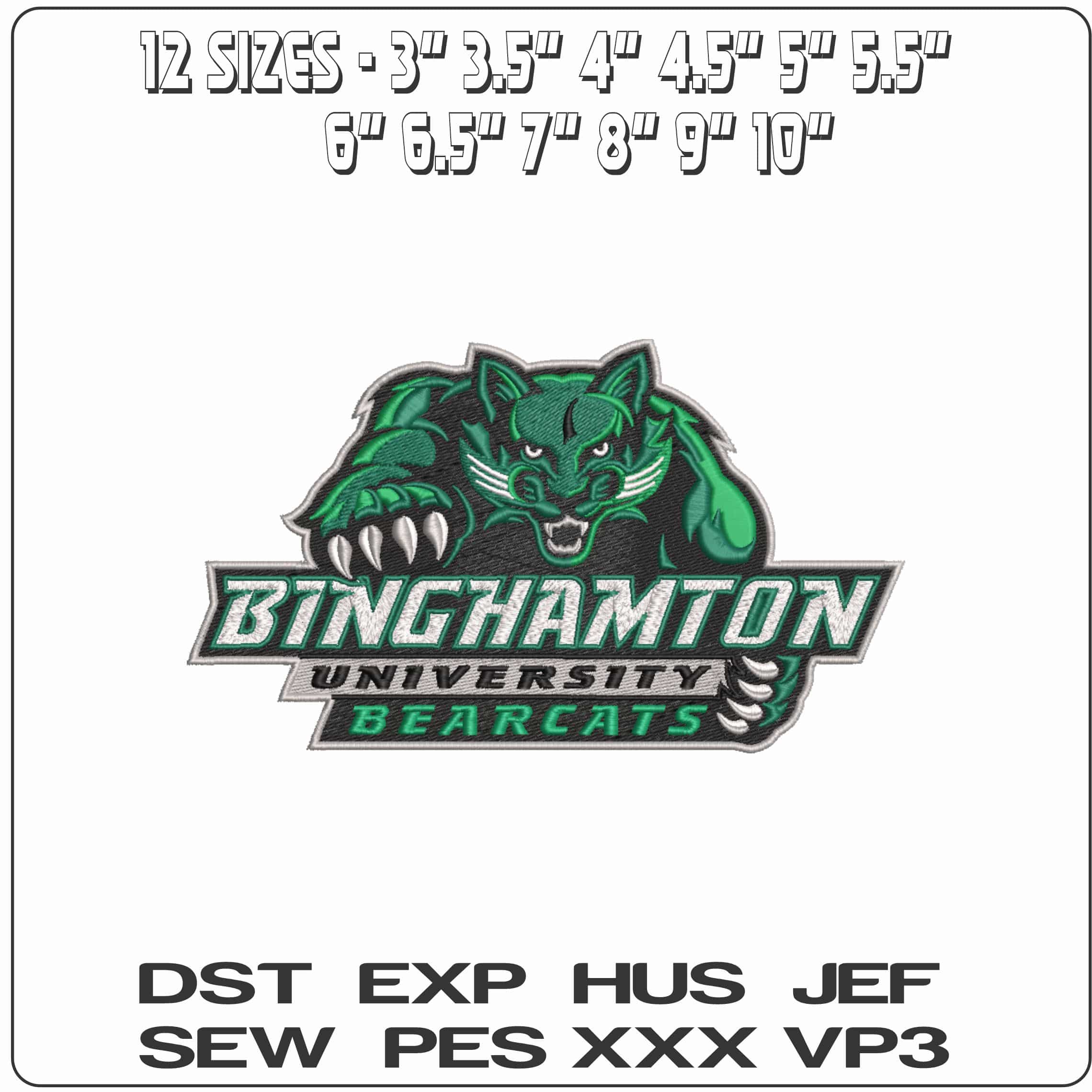 Binghamton Bearcats 2014 on Binghamton University    - Elegant embroidery design file-instant download — view 2
