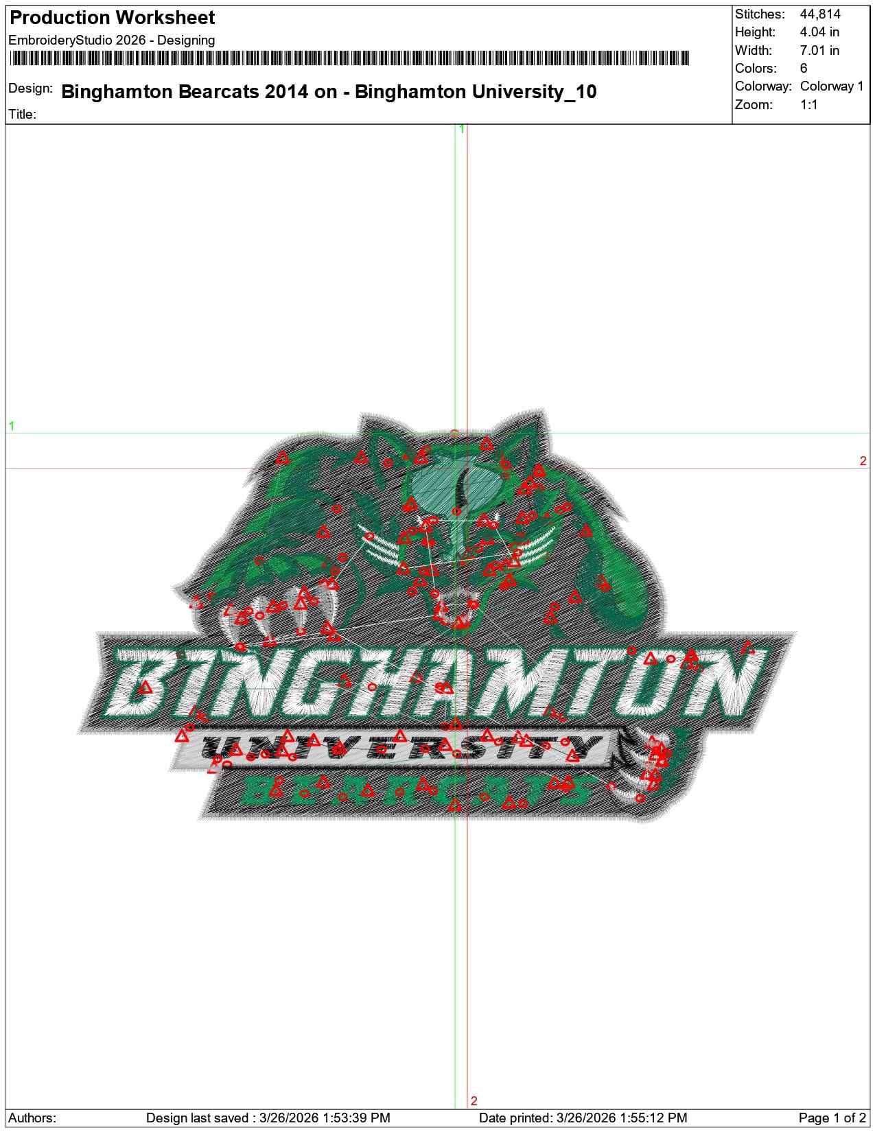 Binghamton Bearcats 2014 on Binghamton University    - Elegant embroidery design file-instant download — view 3