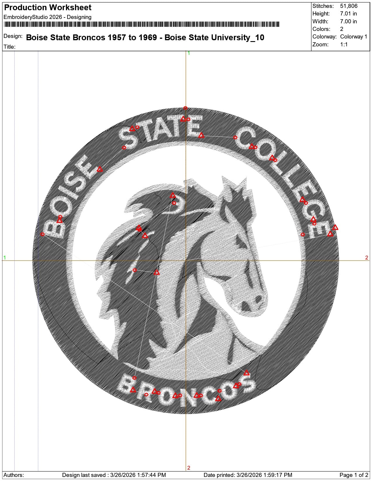 Boise State Broncos 1957 to 1969 Boise State University    - Elegant embroidery design file-instant download — view 3