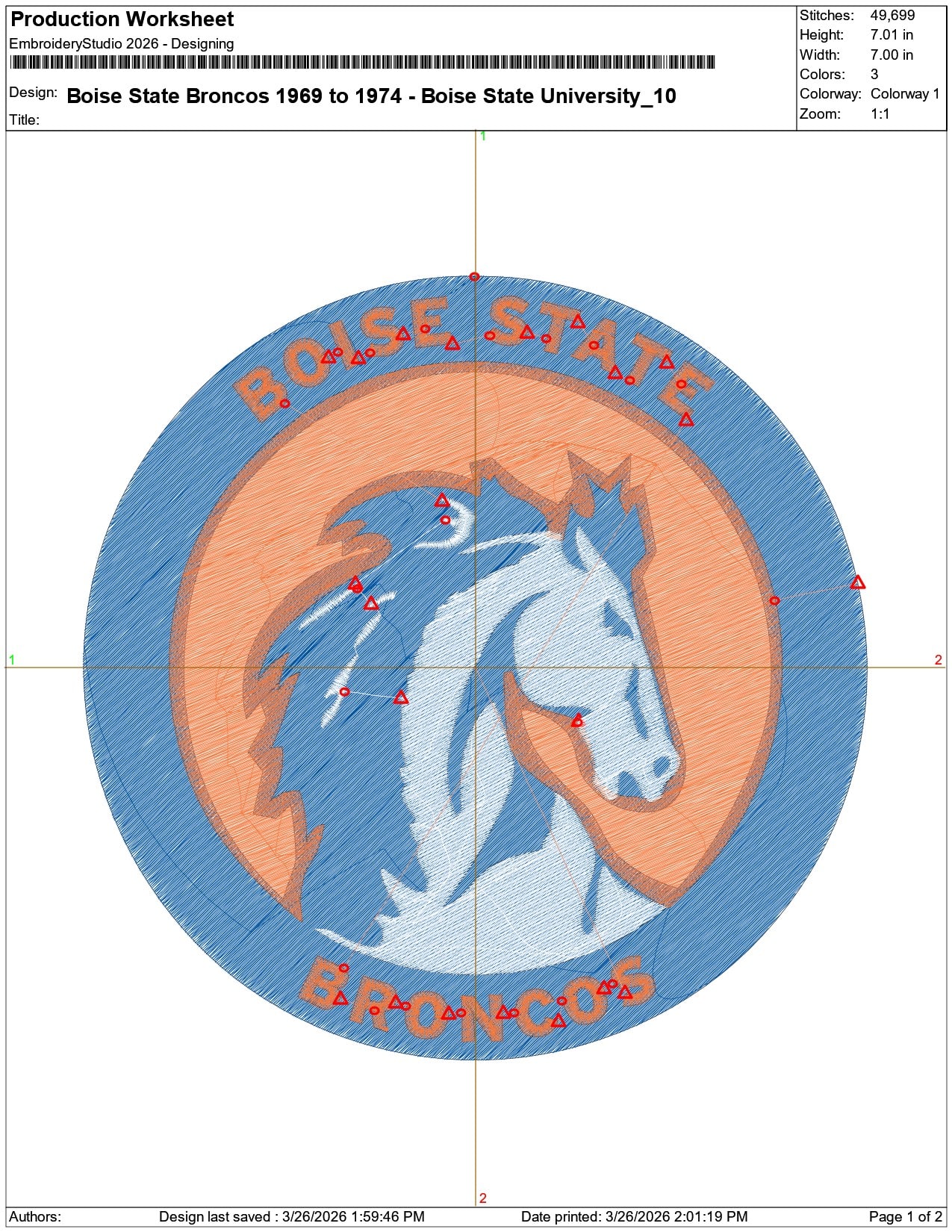 Boise State Broncos 1969 to 1974 Boise State University    - Elegant embroidery design file-instant download — view 3
