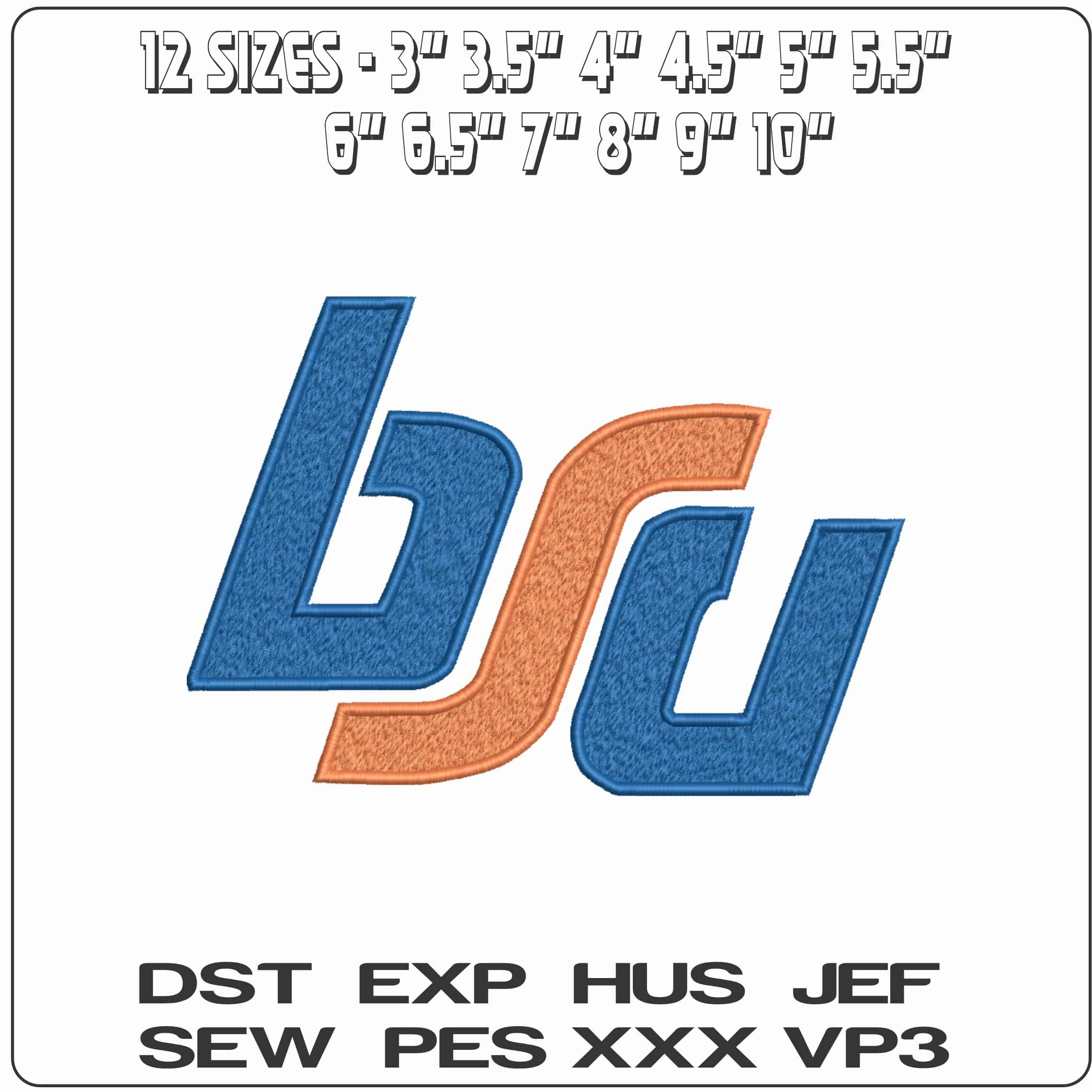 Boise State Broncos 1974 1983 Bosie State University    - Elegant embroidery design file-instant download — view 2