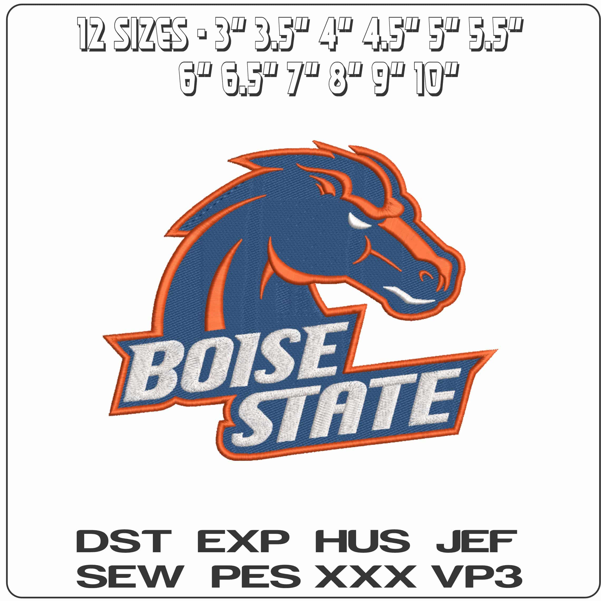 Boise State Broncos 2002 2013 Bosie State University    - Elegant embroidery design file-instant download — view 2