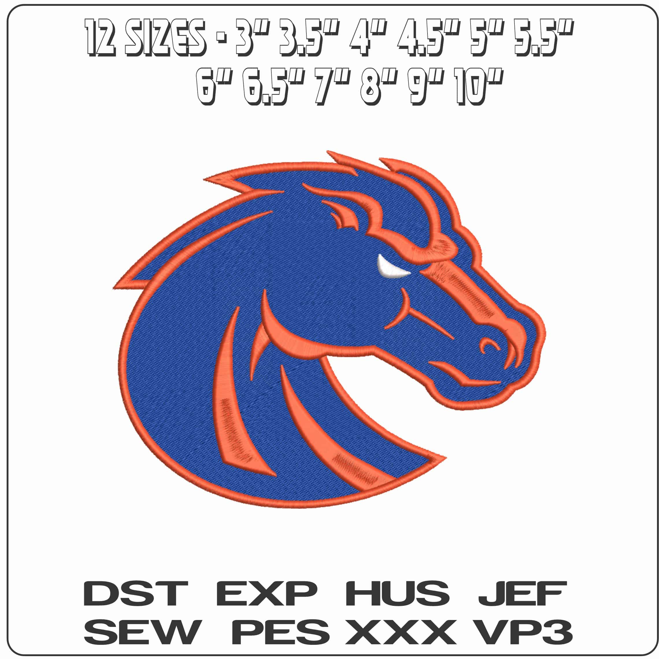 Boise State Broncos 2013 on Bosie State University    - Elegant embroidery design file-instant download — view 2