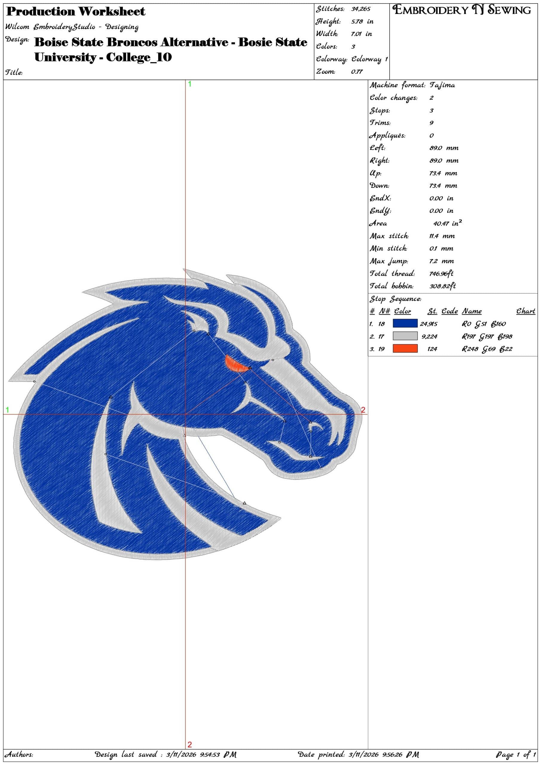 Boise State Broncos Alternative Bosie State University    - Elegant embroidery design file-instant download — view 3