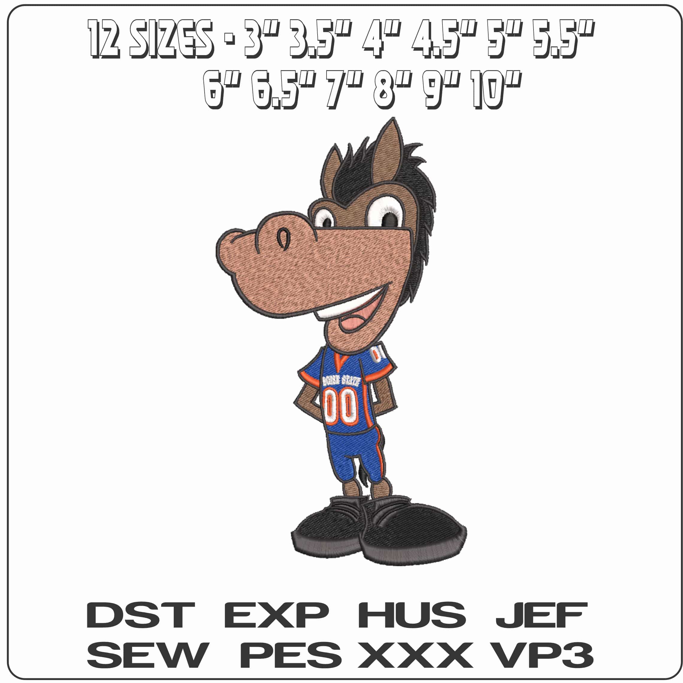 Boise State Broncos Mascot Boise State University    - Elegant embroidery design file-instant download — view 2