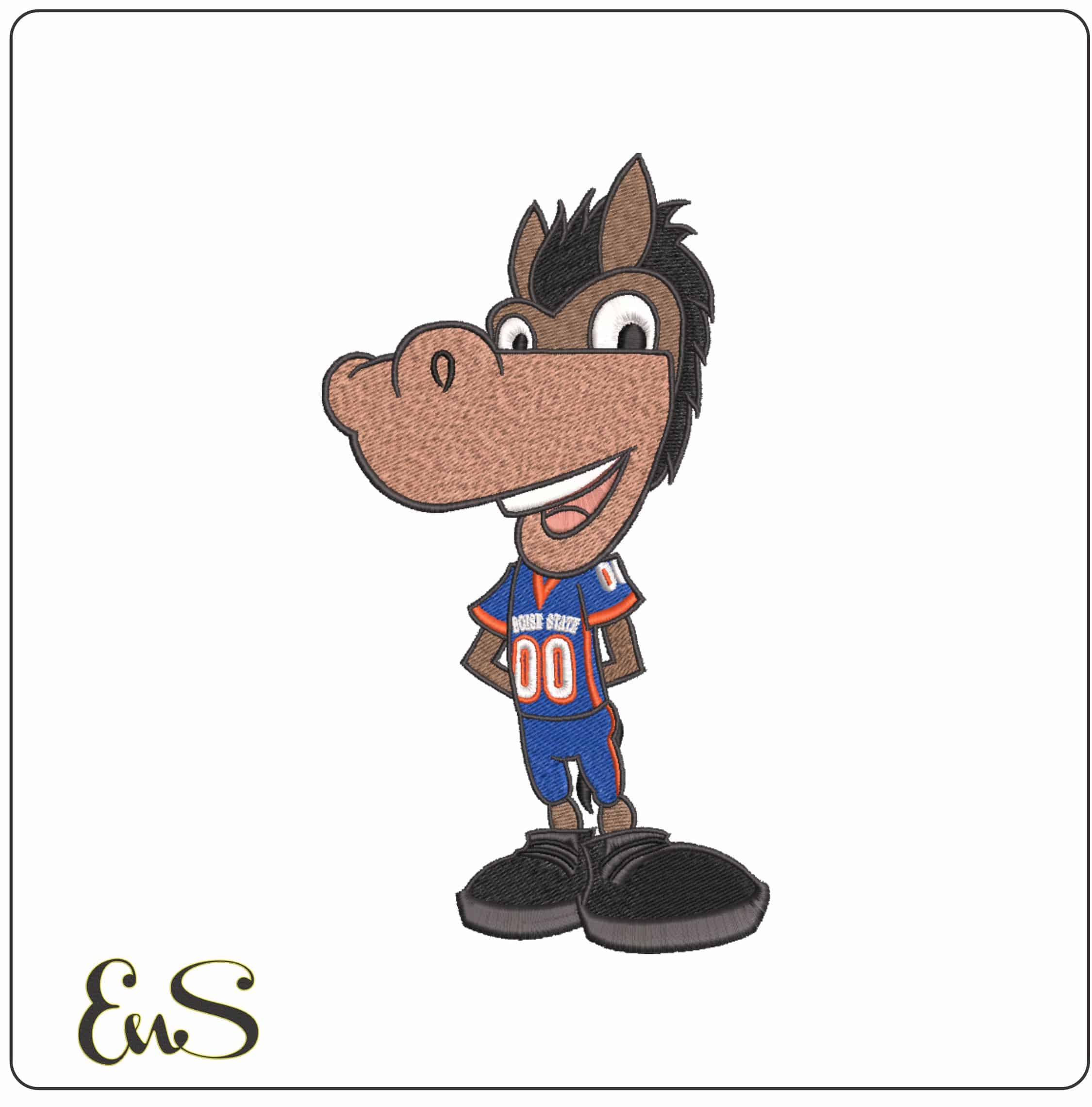 Boise State Broncos Mascot Boise State University    - Elegant embroidery design file-instant download