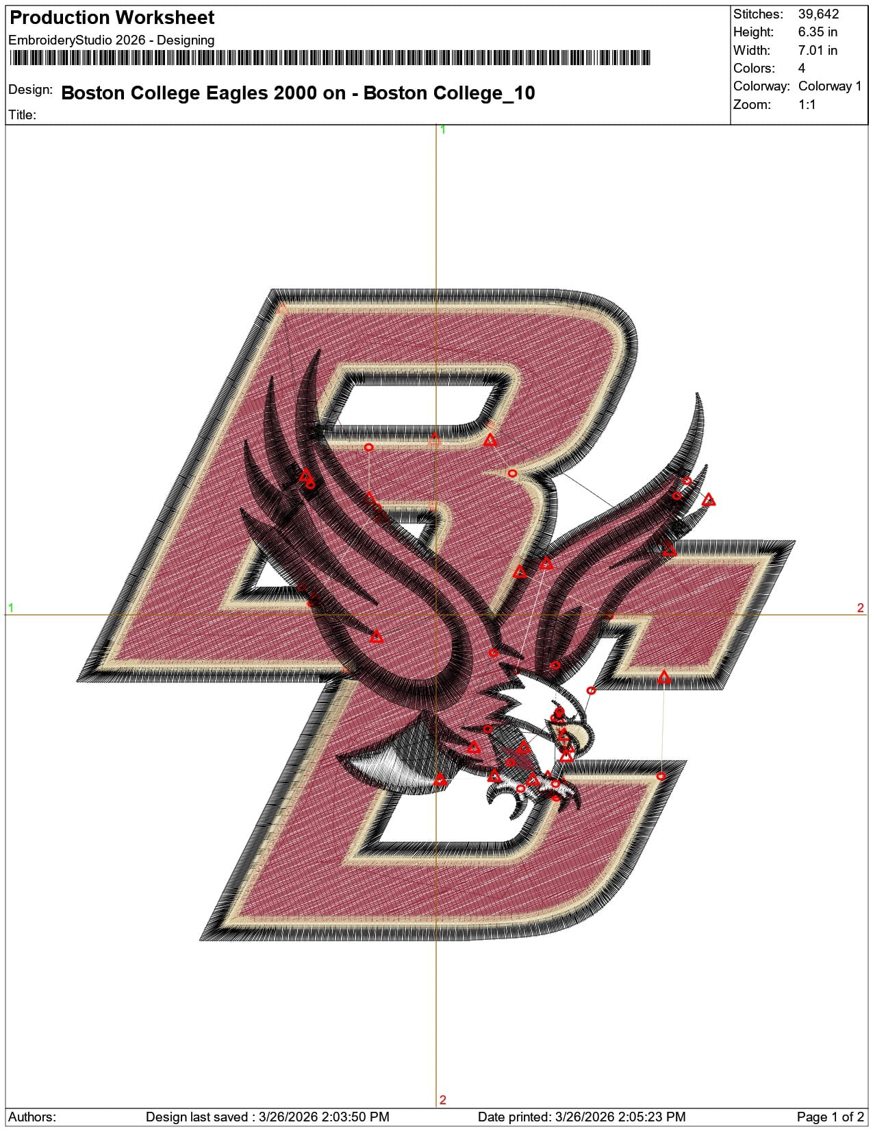 Boston College Eagles 2000 on Boston College    - Elegant embroidery design file-instant download — view 3