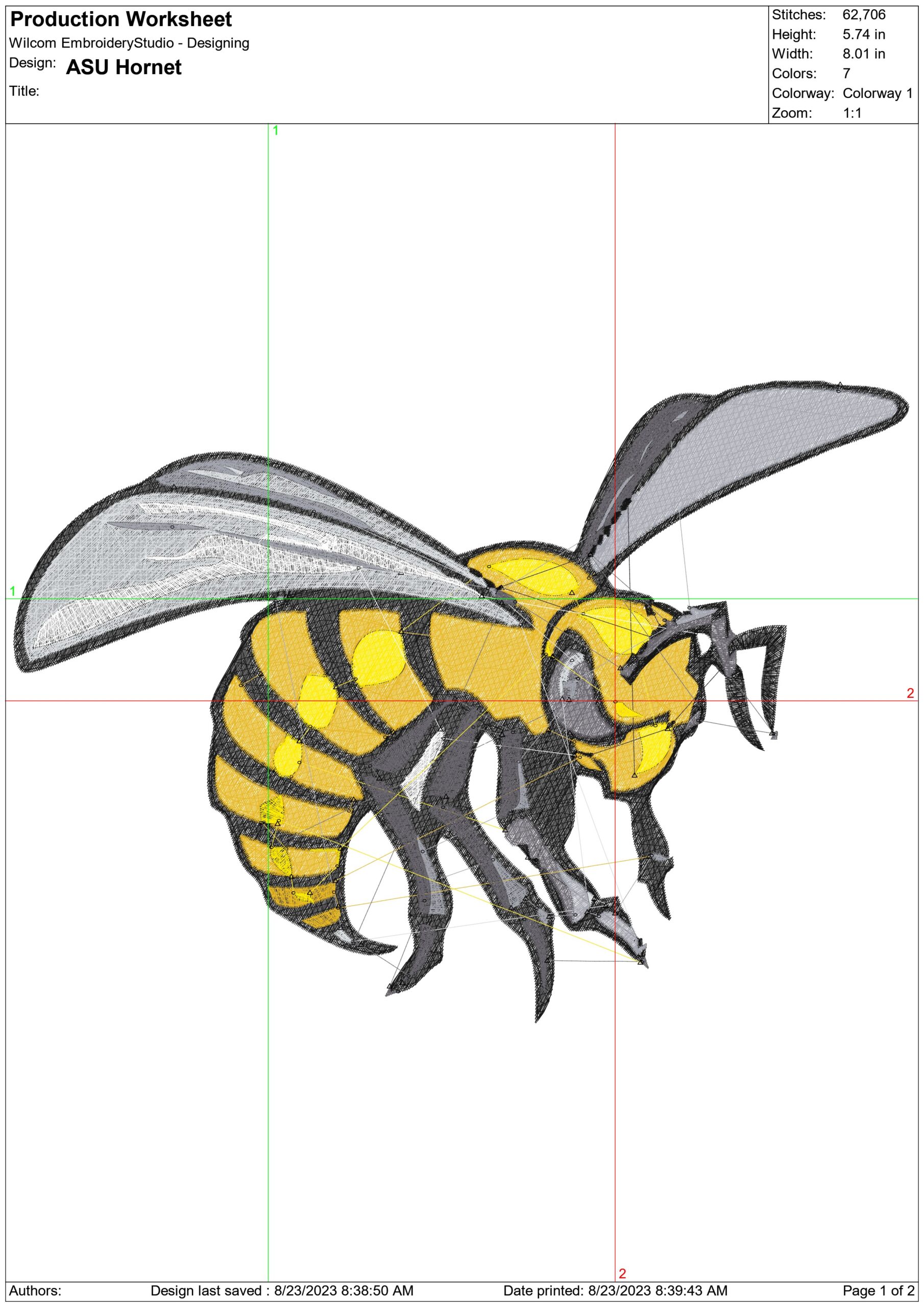 Alabama State Hornets embroidery design - Logo embroidery machine pattern ASU embroidery file - instant download in a frame — view 2