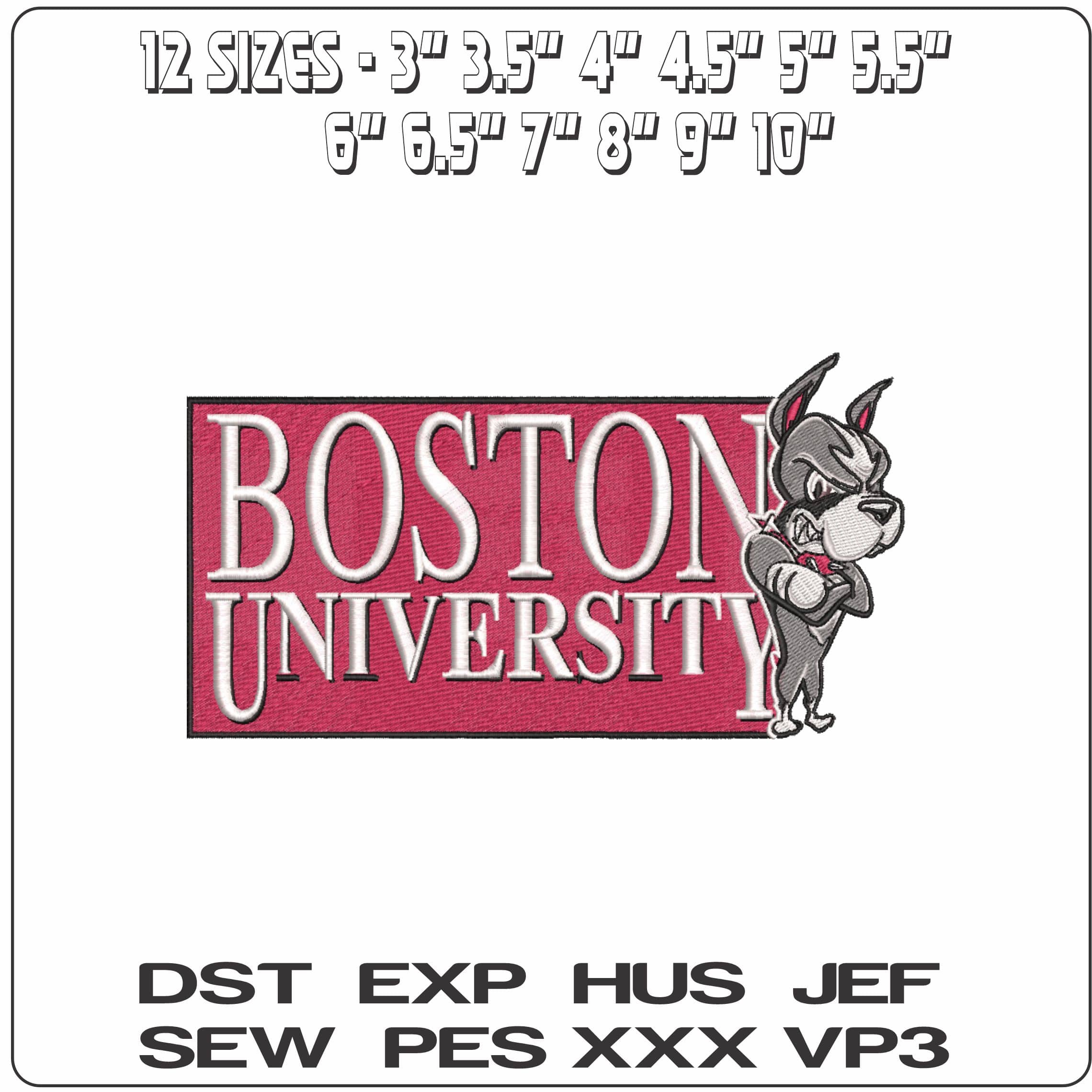 Boston University Terriers Alternate Boston University    - Elegant embroidery design file-instant download — view 2