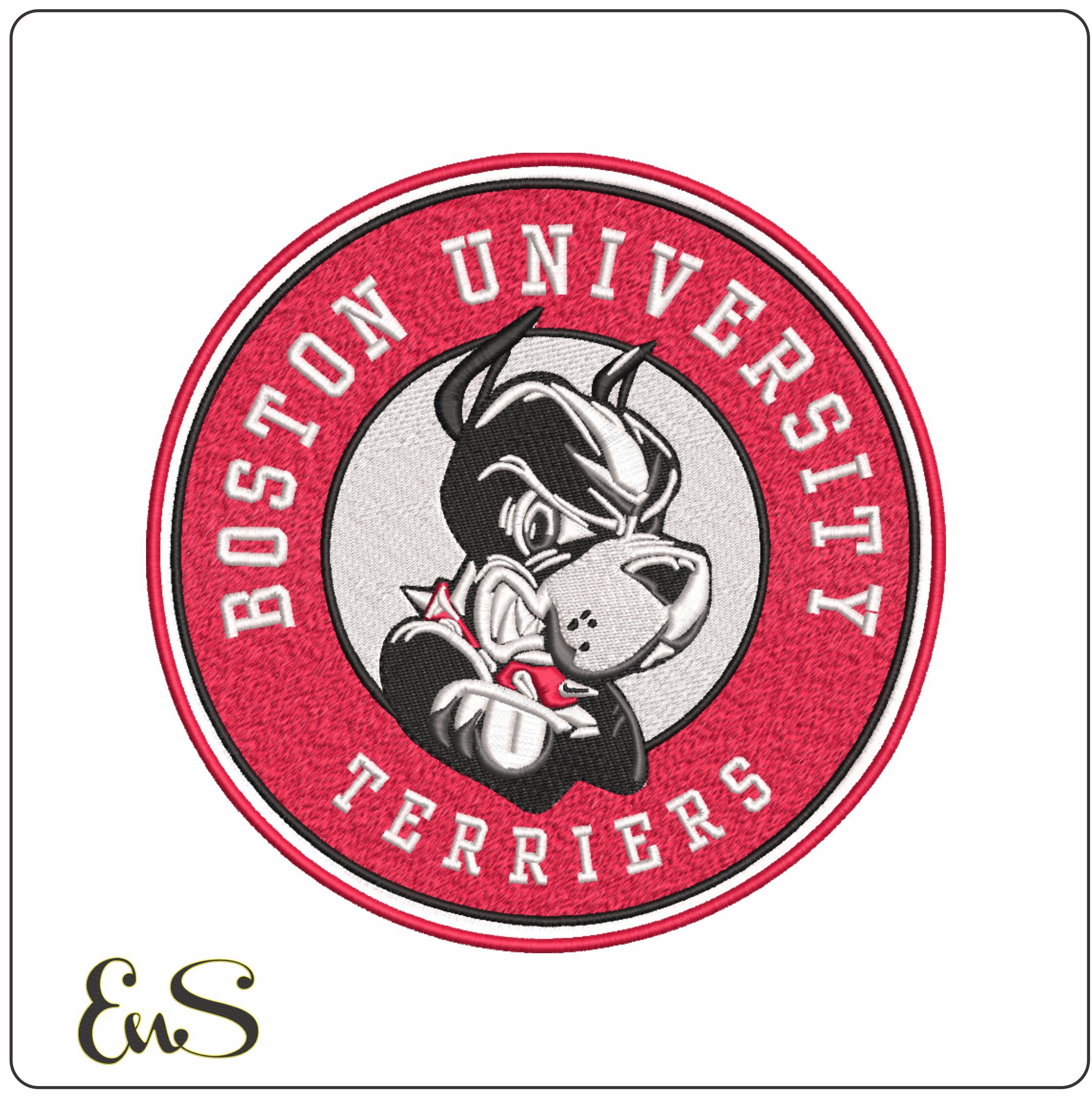 Boston University Terriers Emblem Boston University    - Elegant embroidery design file-instant download
