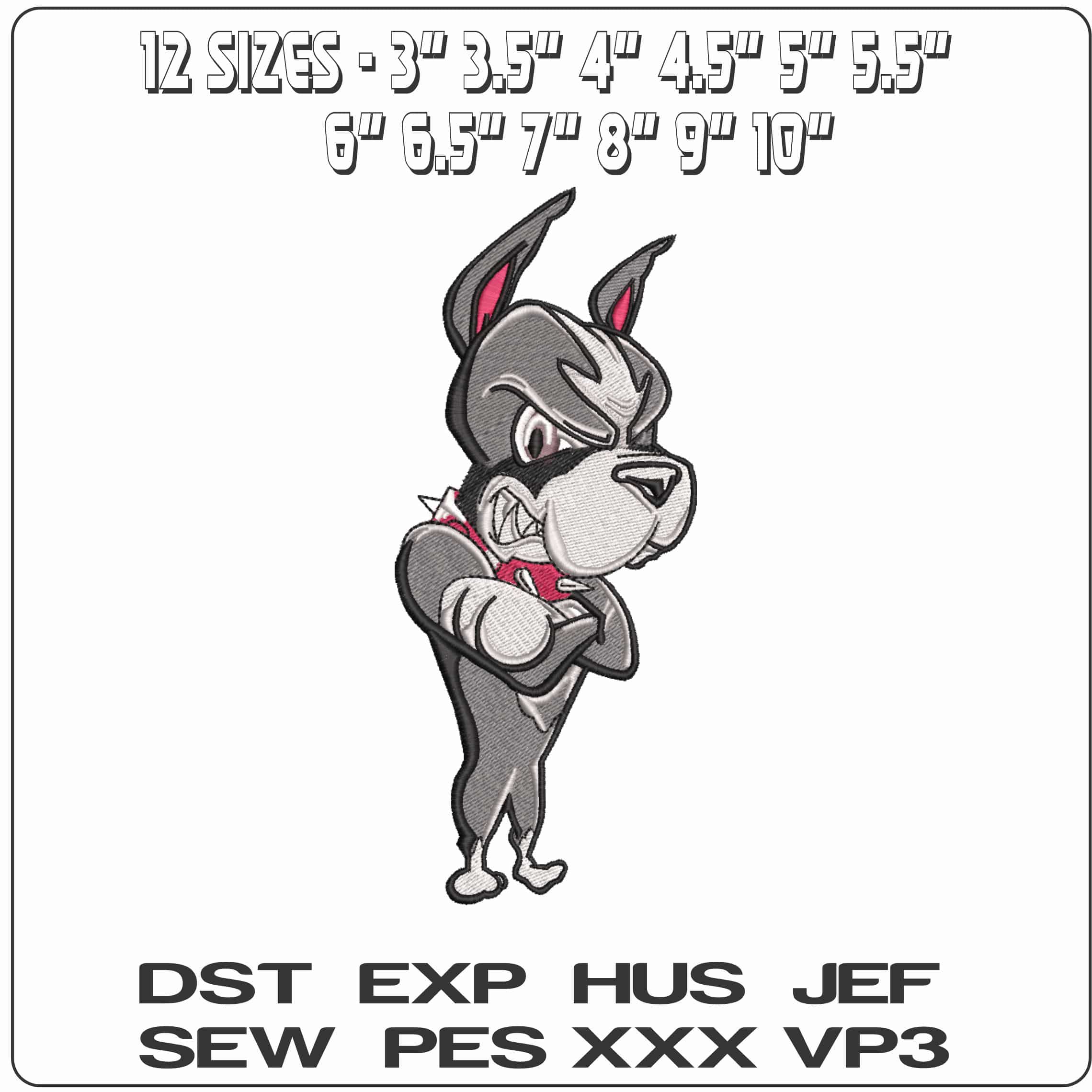 Boston University Terriers Mascot Rhett Boston University    - Elegant embroidery design file-instant download — view 2