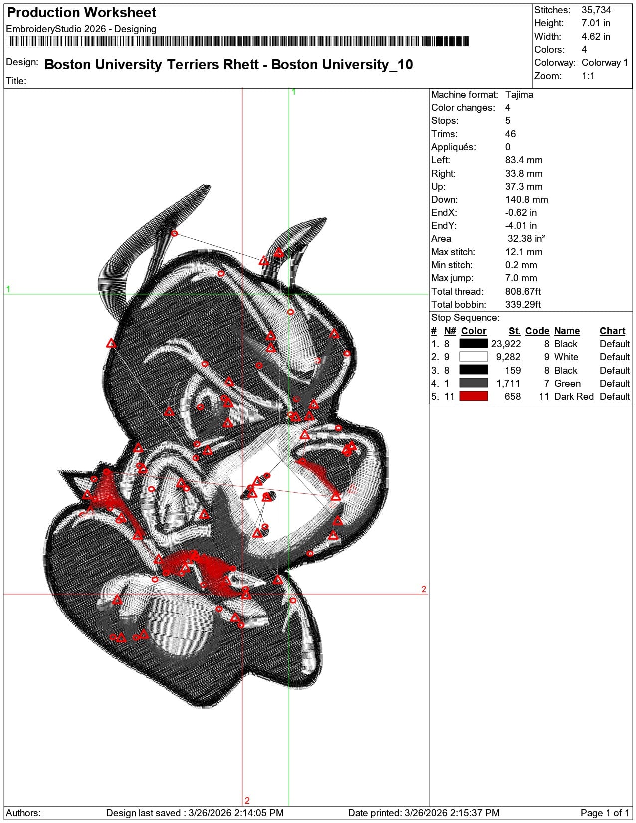 Boston University Terriers Rhett Boston University    - Elegant embroidery design file-instant download — view 3