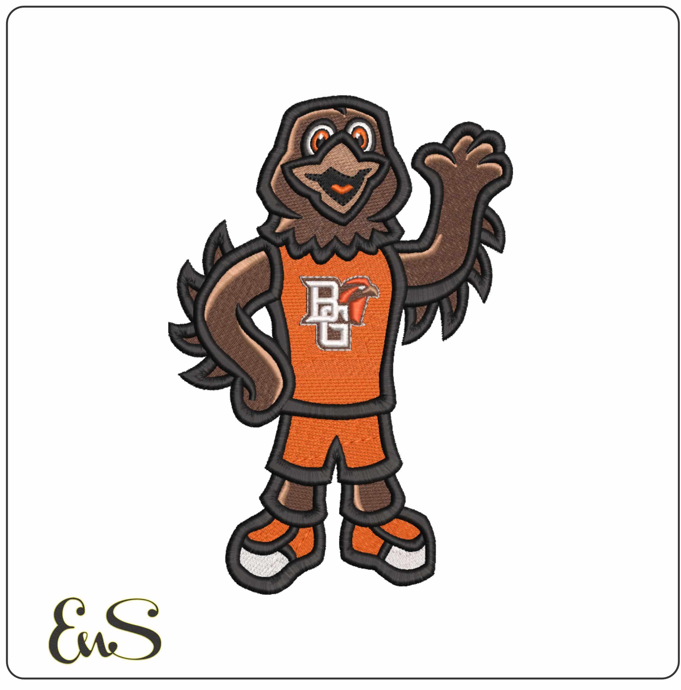 Bowling Green Falcons Mascot Bowling Green State University    - Elegant embroidery design file-instant download