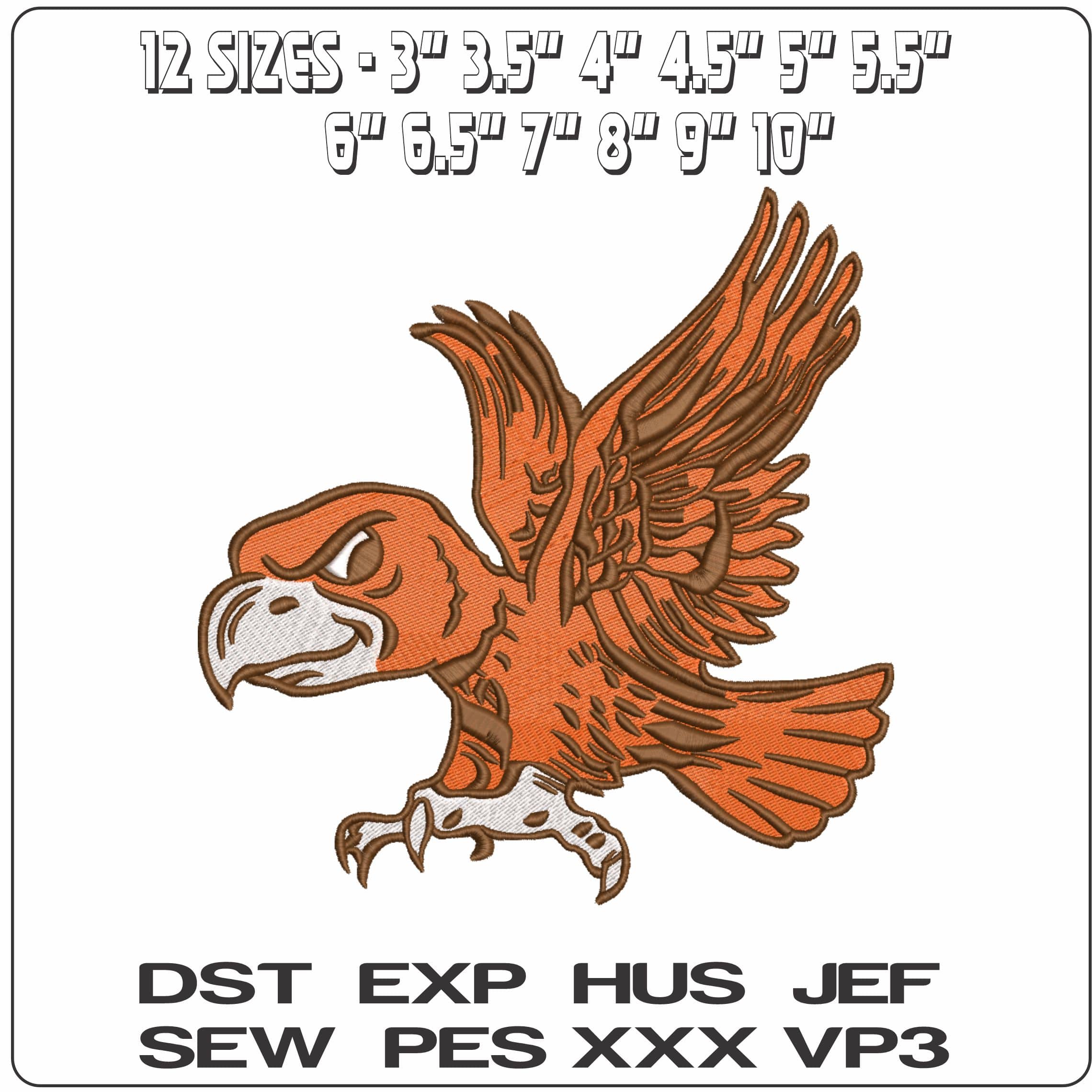 Bowling Green Falcons Mascot 1964 to 1976    - Elegant embroidery design file-instant download — view 2