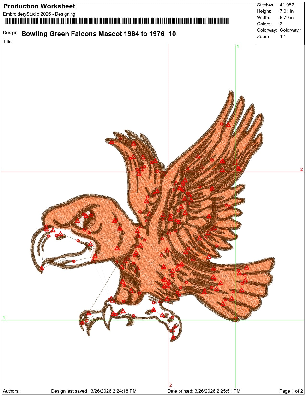 Bowling Green Falcons Mascot 1964 to 1976    - Elegant embroidery design file-instant download — view 3