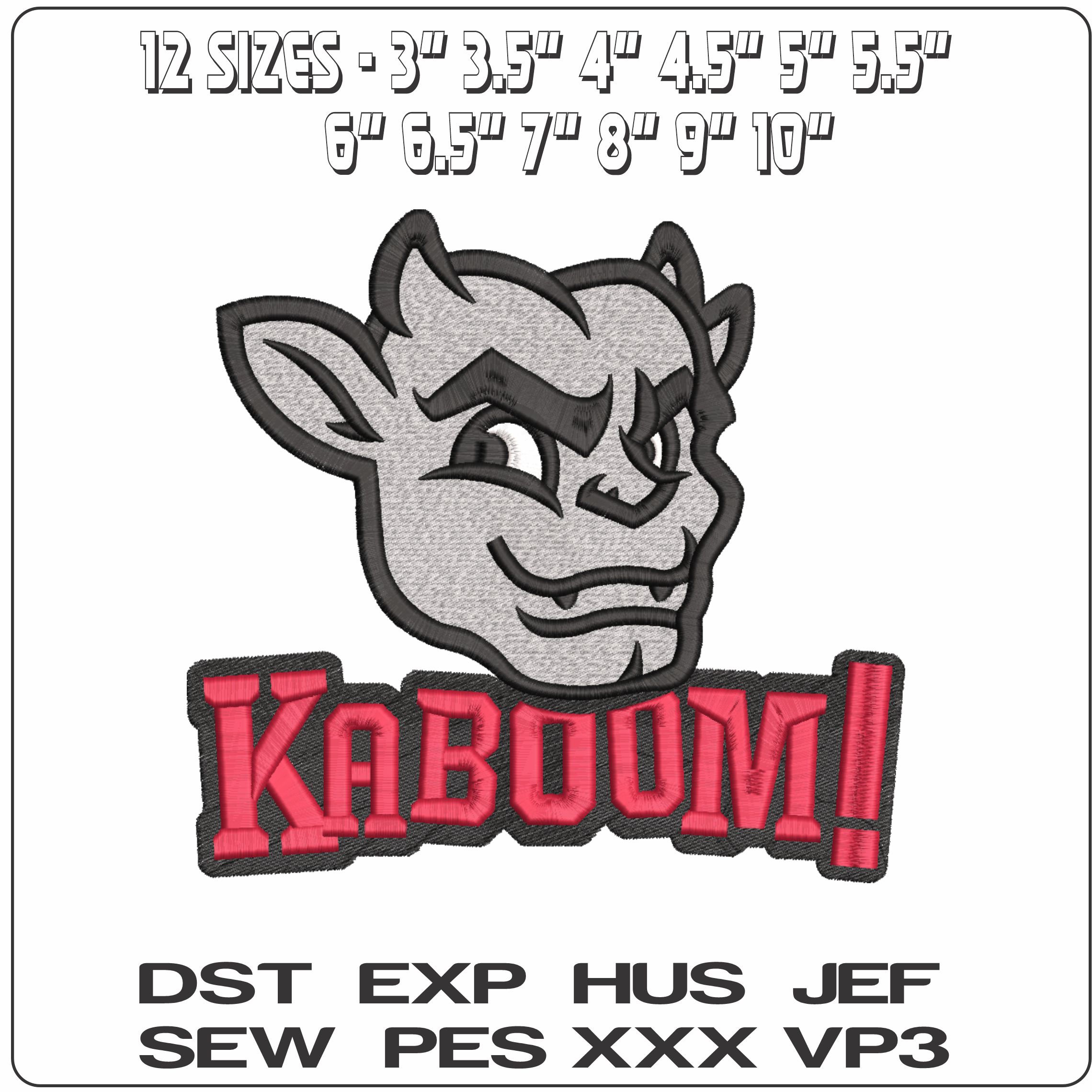 Bradley Braves Mascot Kaboom Bradley University    - Elegant embroidery design file-instant download — view 2