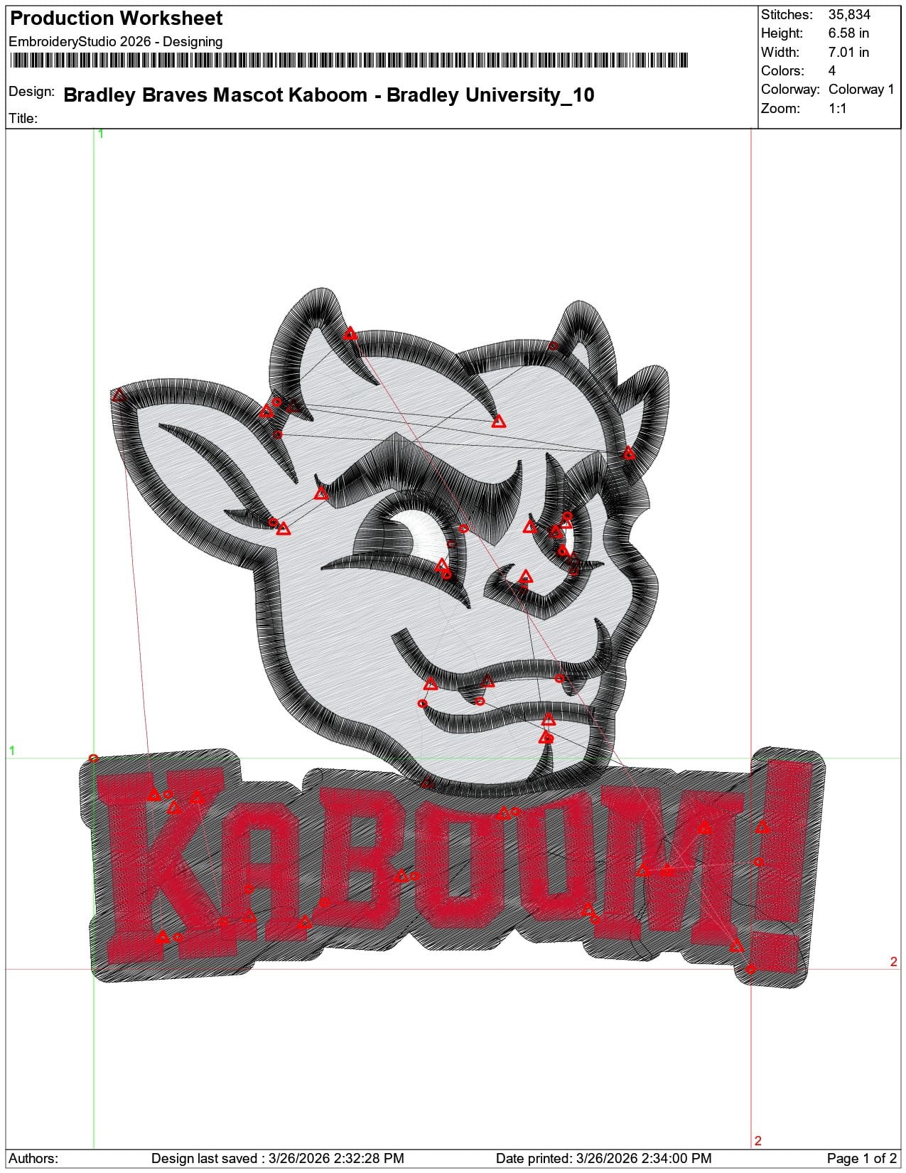 Bradley Braves Mascot Kaboom Bradley University    - Elegant embroidery design file-instant download — view 3