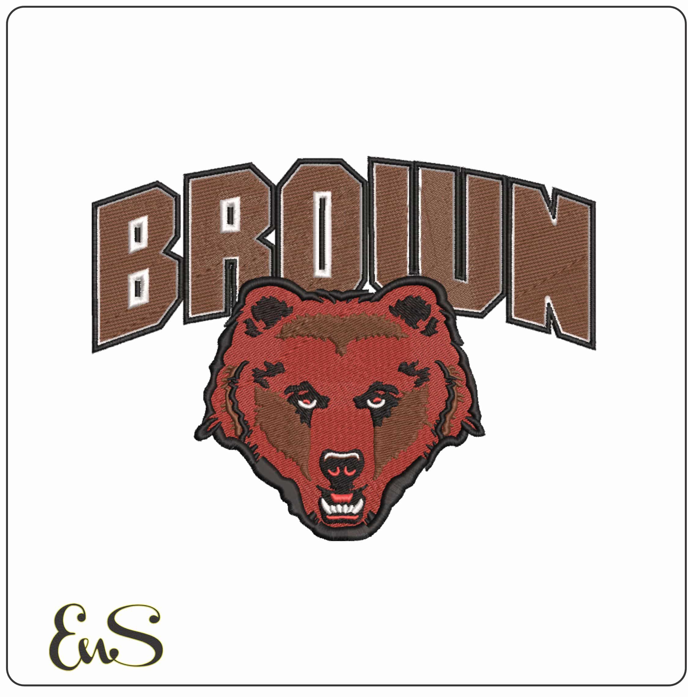 Brown Bears 2009 to 2022 Brown University    - Elegant embroidery design file-instant download