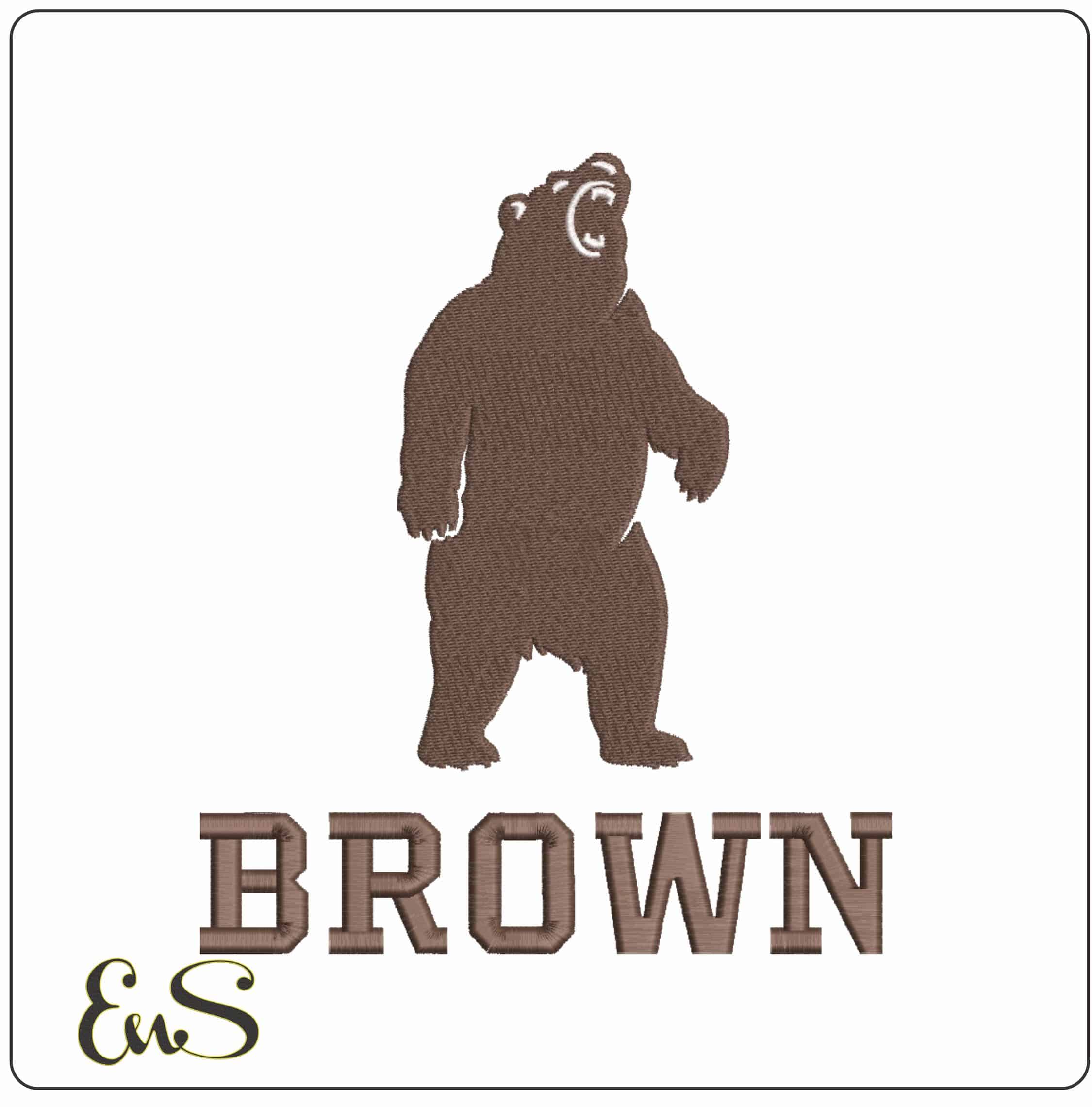 Brown Bears Secondary Logo Brown University    - Elegant embroidery design file-instant download