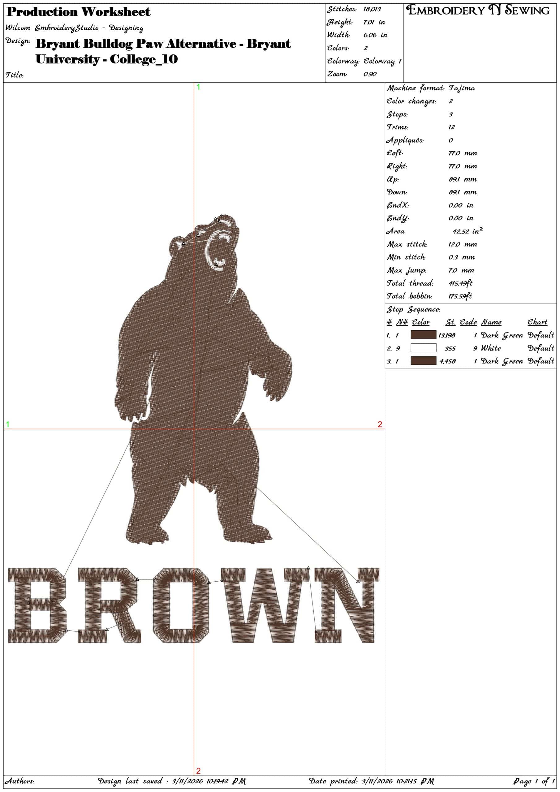 Bryant Bulldog Paw Alternative Bryant University    - Elegant embroidery design file-instant download — view 3