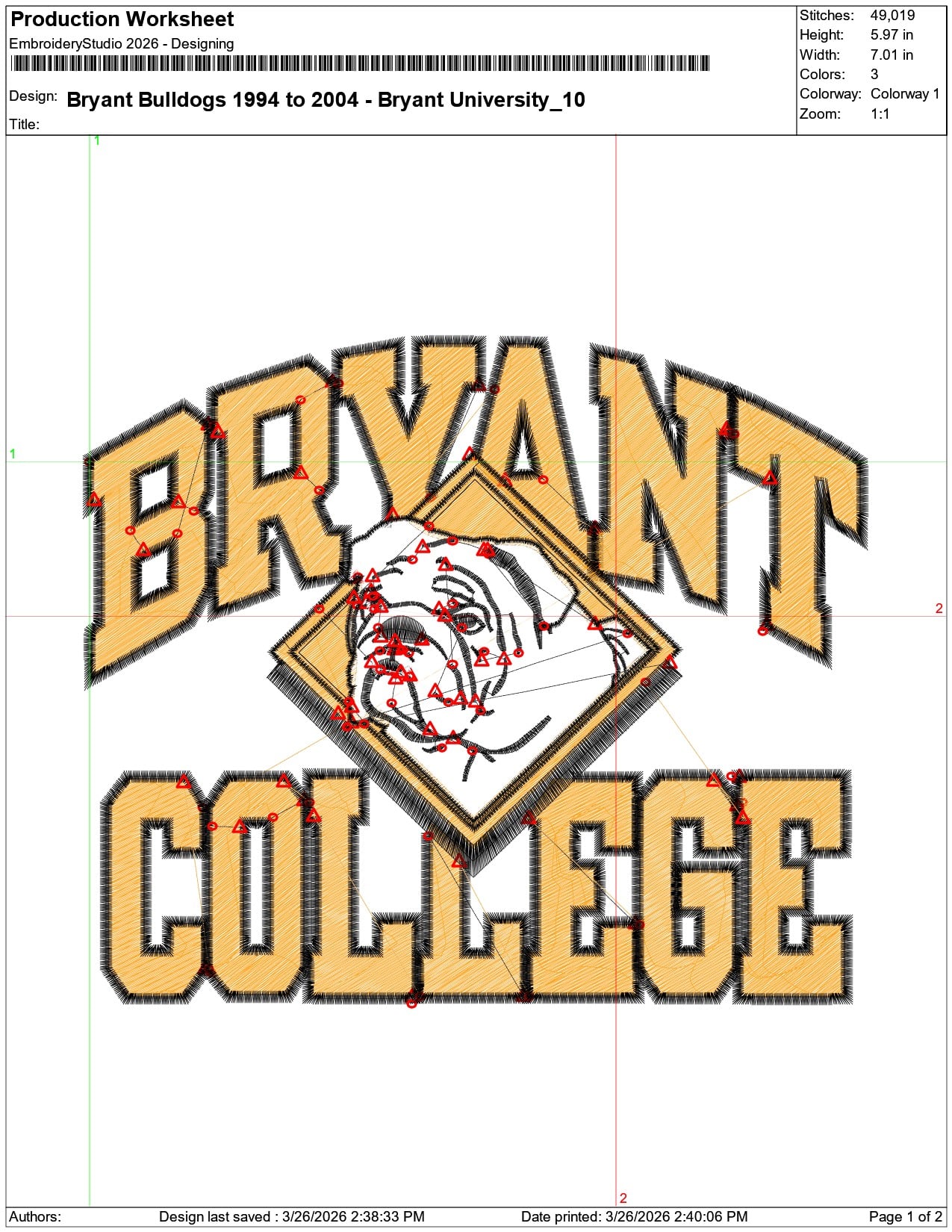 Bryant Bulldogs 1994 to 2004 Bryant University    - Elegant embroidery design file-instant download — view 3