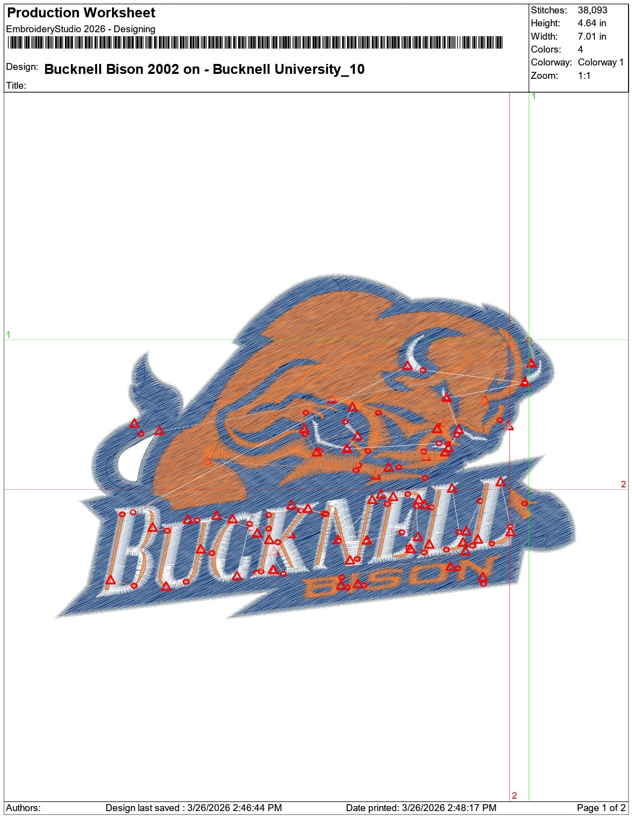 Bucknell Bison 2002 on Bucknell University    - Elegant embroidery design file-instant download — view 3