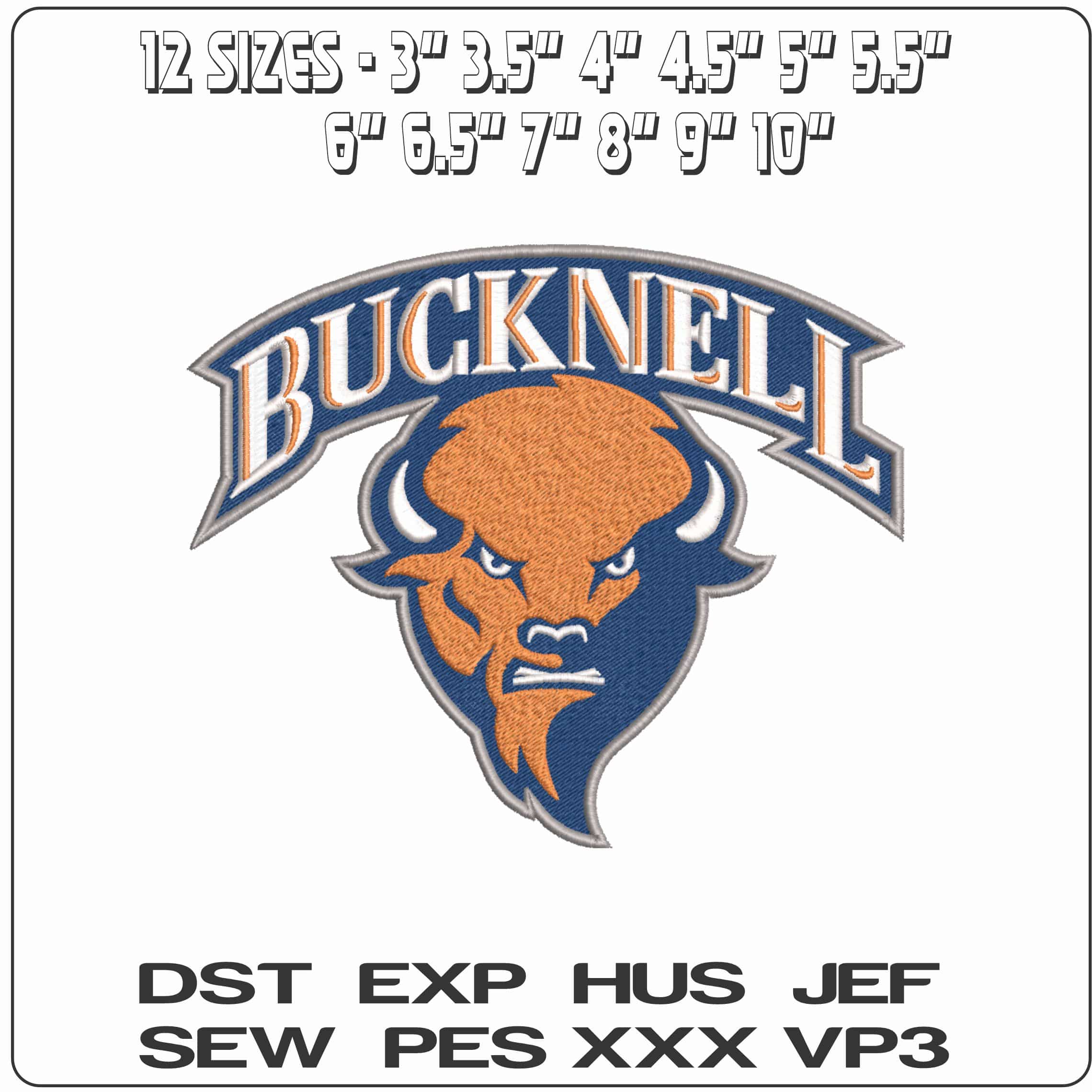 Bucknell Bison Alternate Bucknell University    - Elegant embroidery design file-instant download — view 2