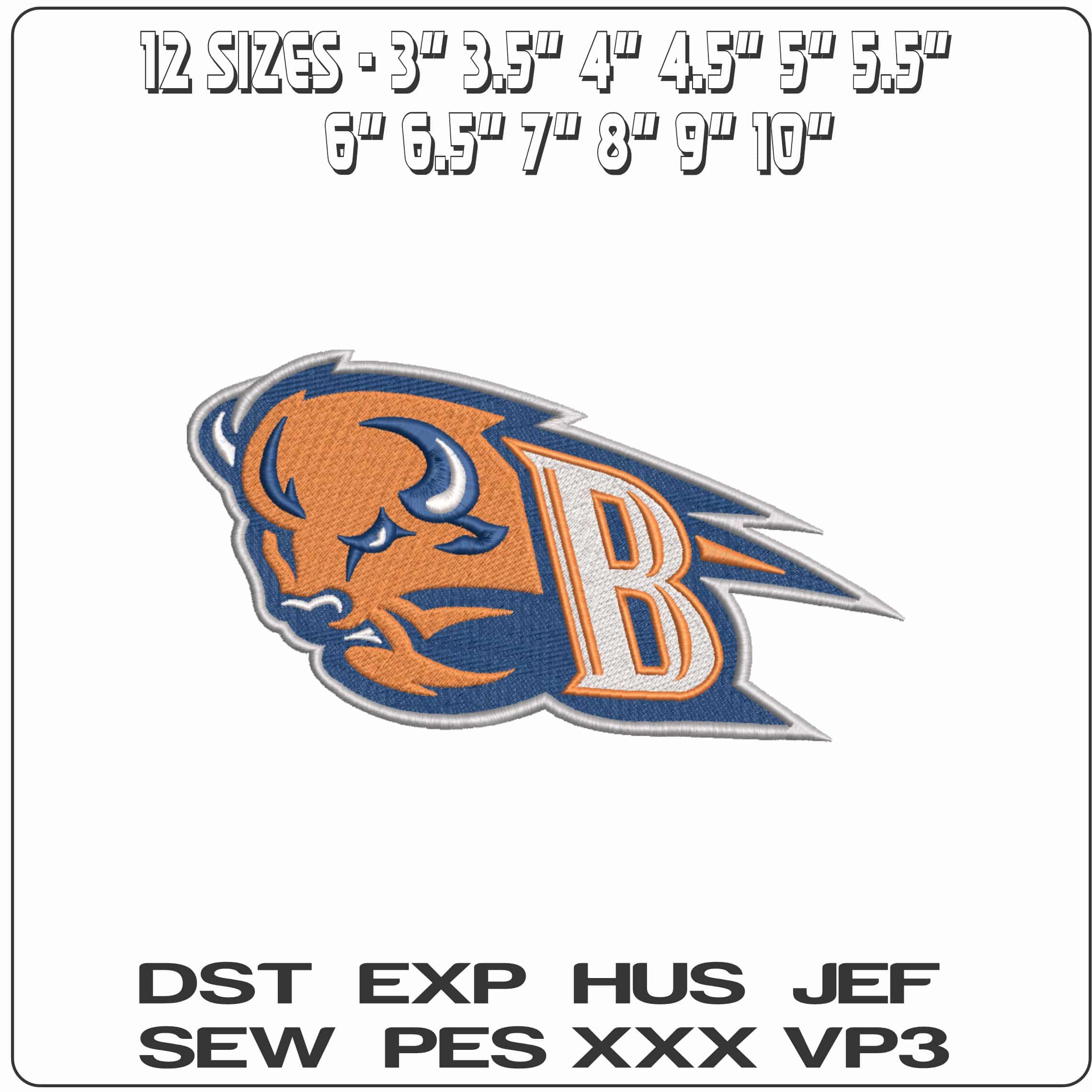 Bucknell Bison B Bucknell University    - Elegant embroidery design file-instant download — view 2