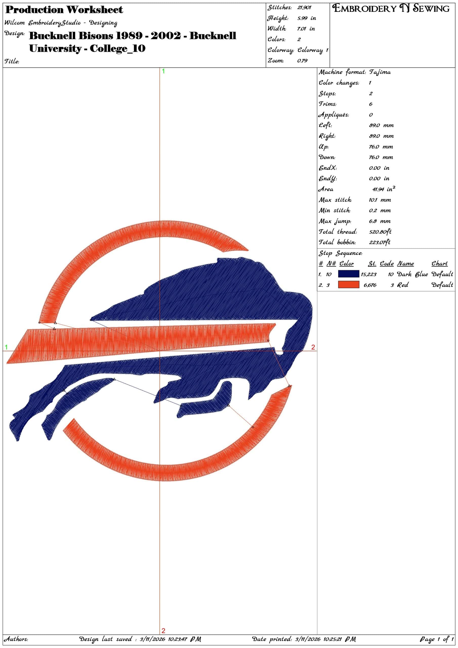 Bucknell Bisons 1989 2002 Bucknell University    - Elegant embroidery design file-instant download — view 3