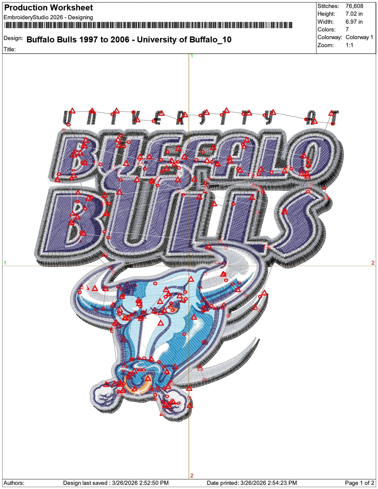 Buffalo Bulls 1997 to 2006 University of Buffalo    - Elegant embroidery design file-instant download — view 3