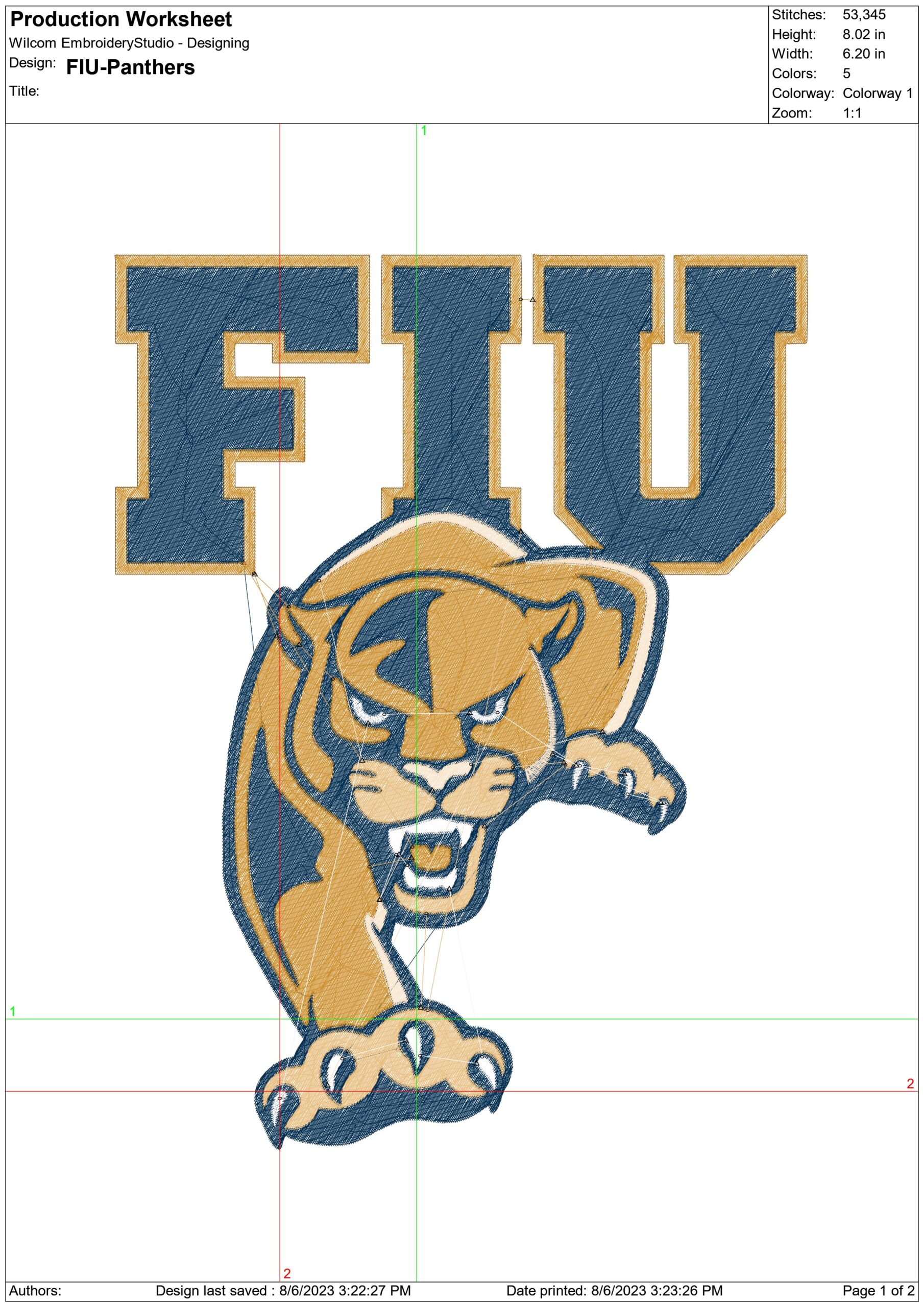 FIU Panthers embroidery design - Florida International University embroidery machine pattern embroidery file - instant download — view 2